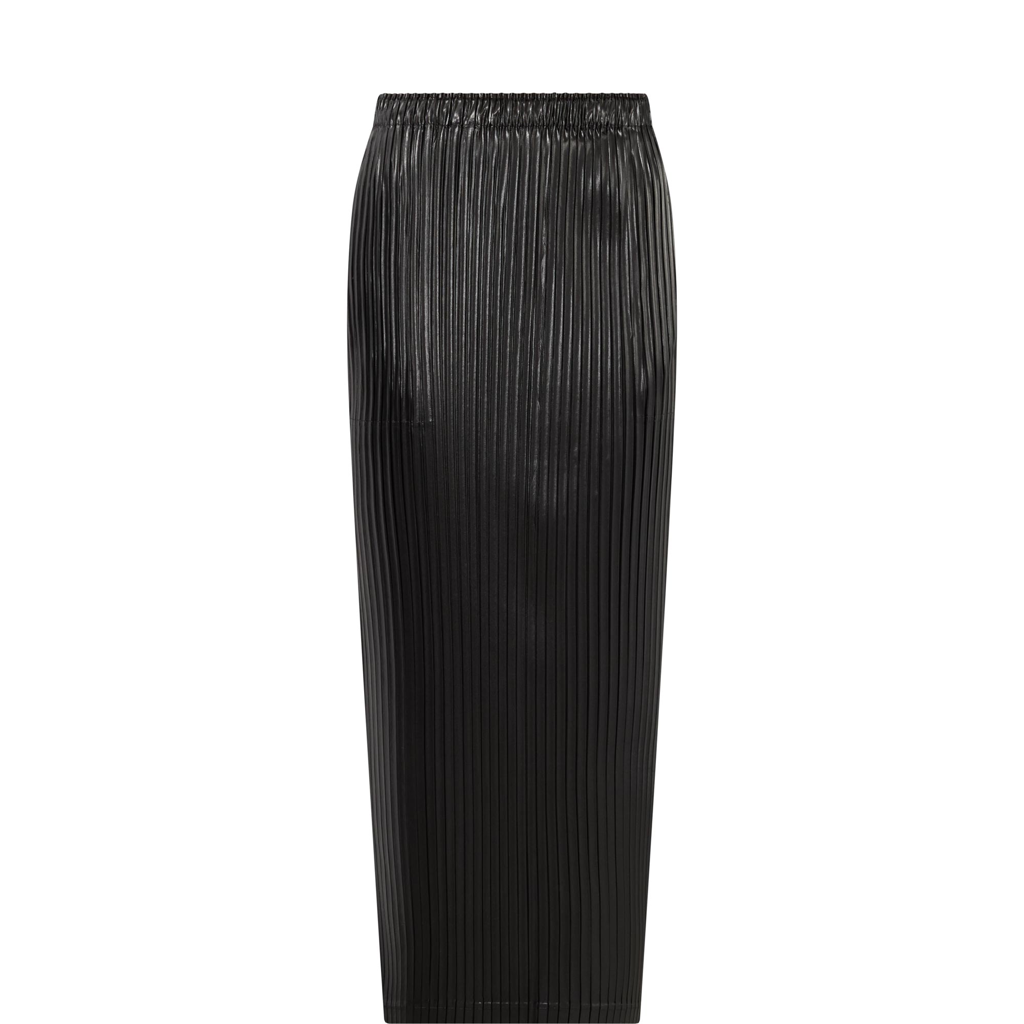 Glossed Metal Pleated Skirt