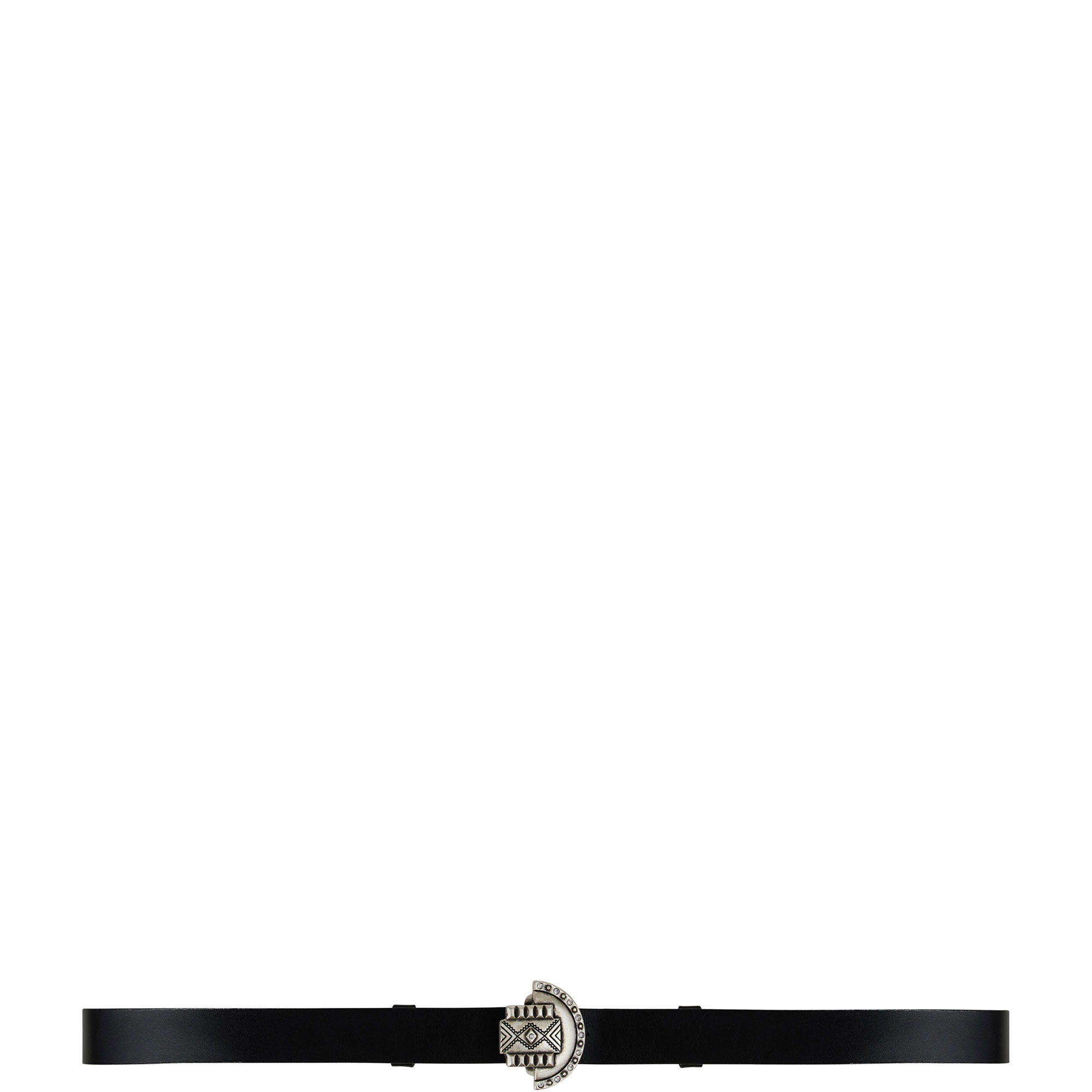 Beslie Embellished Buckle Leather Belt