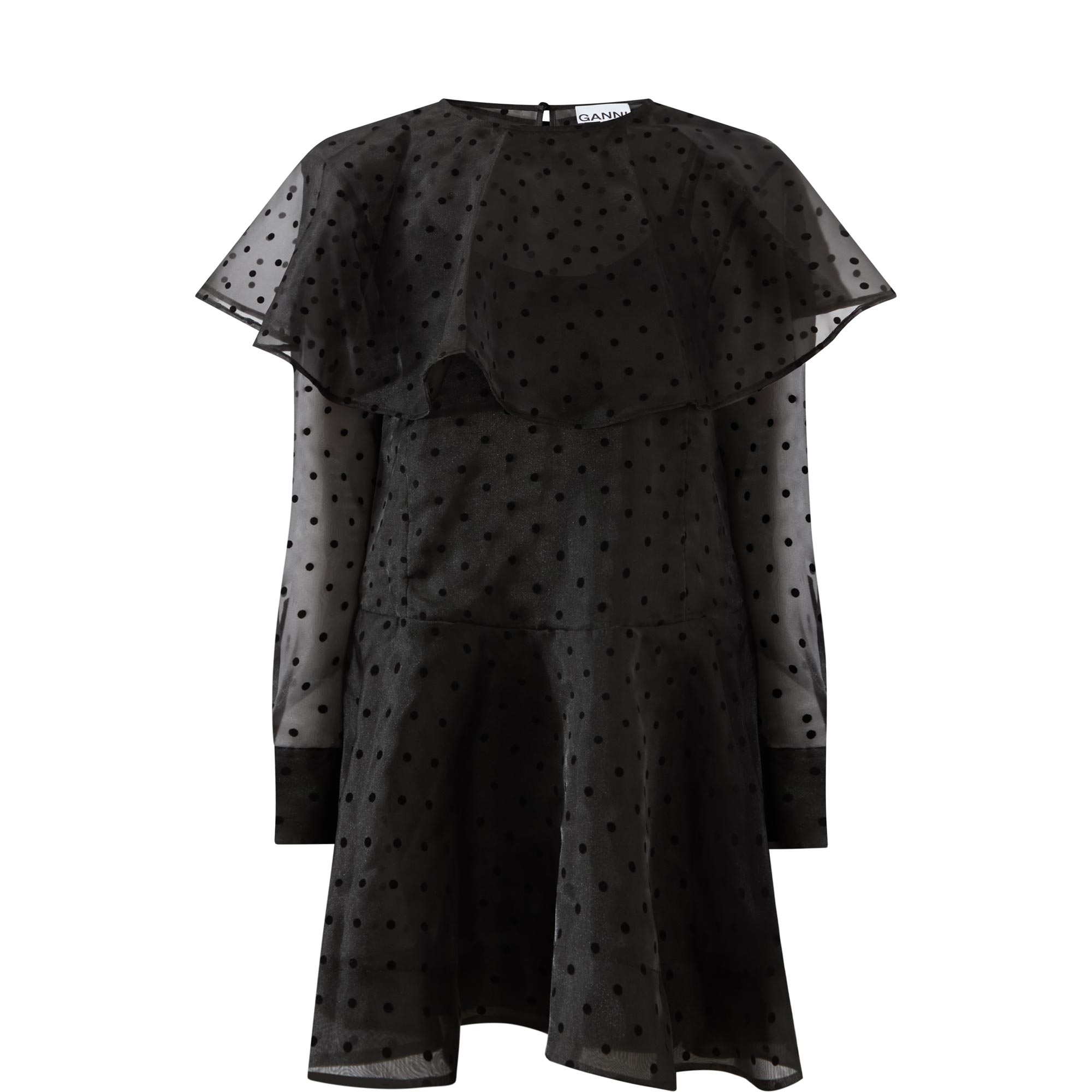 Flocked Organza Mini Dress