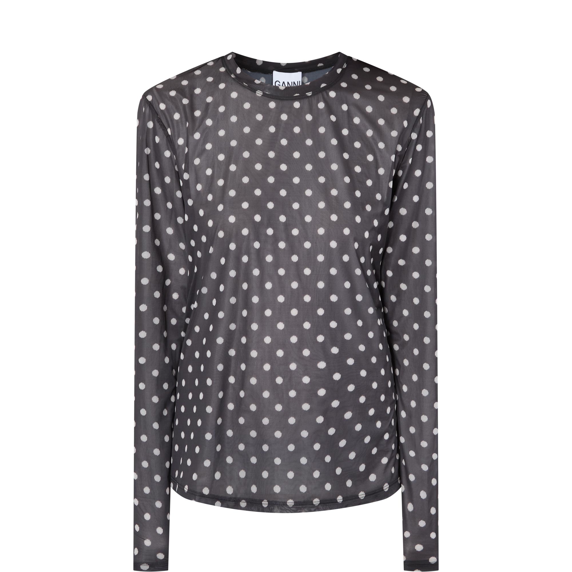 Polka Dot Sheer Long Sleeved Top