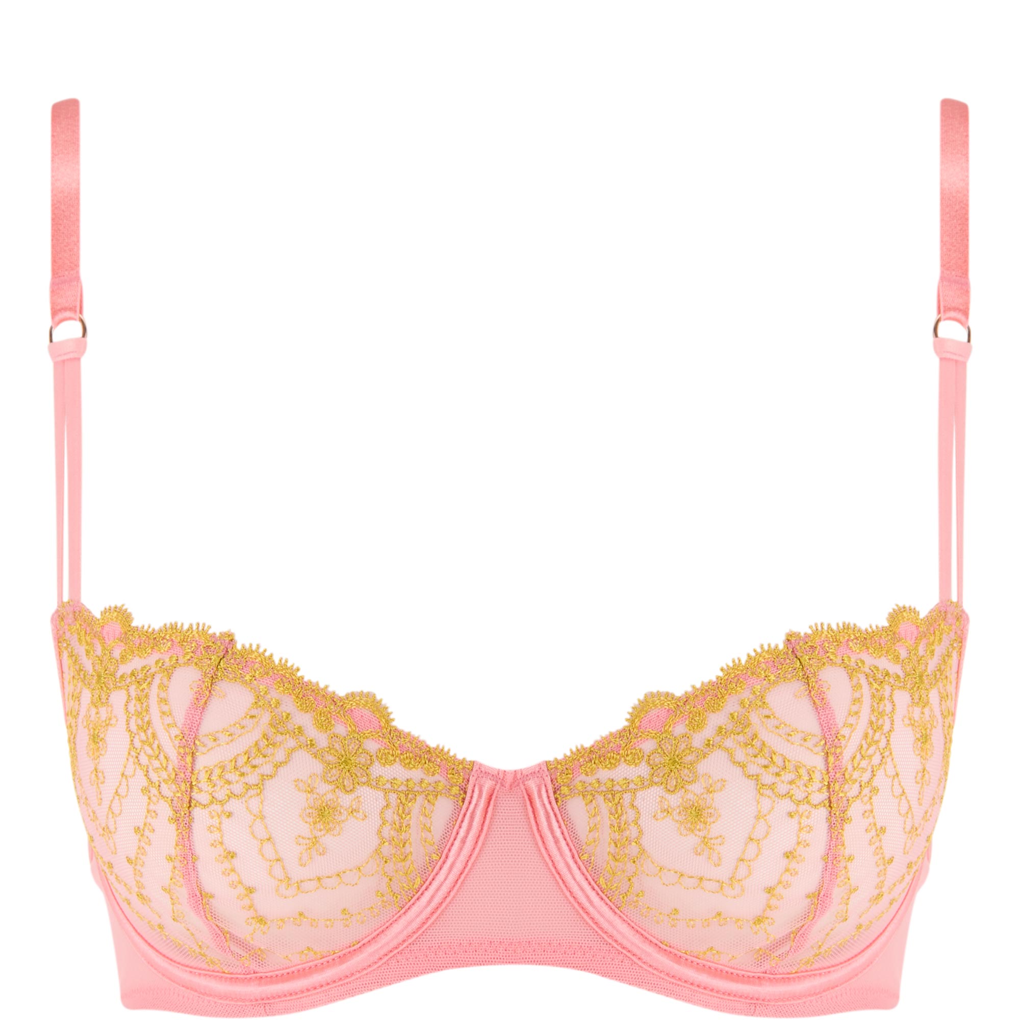 Mysterious Floral Embroidered Balconette Bra