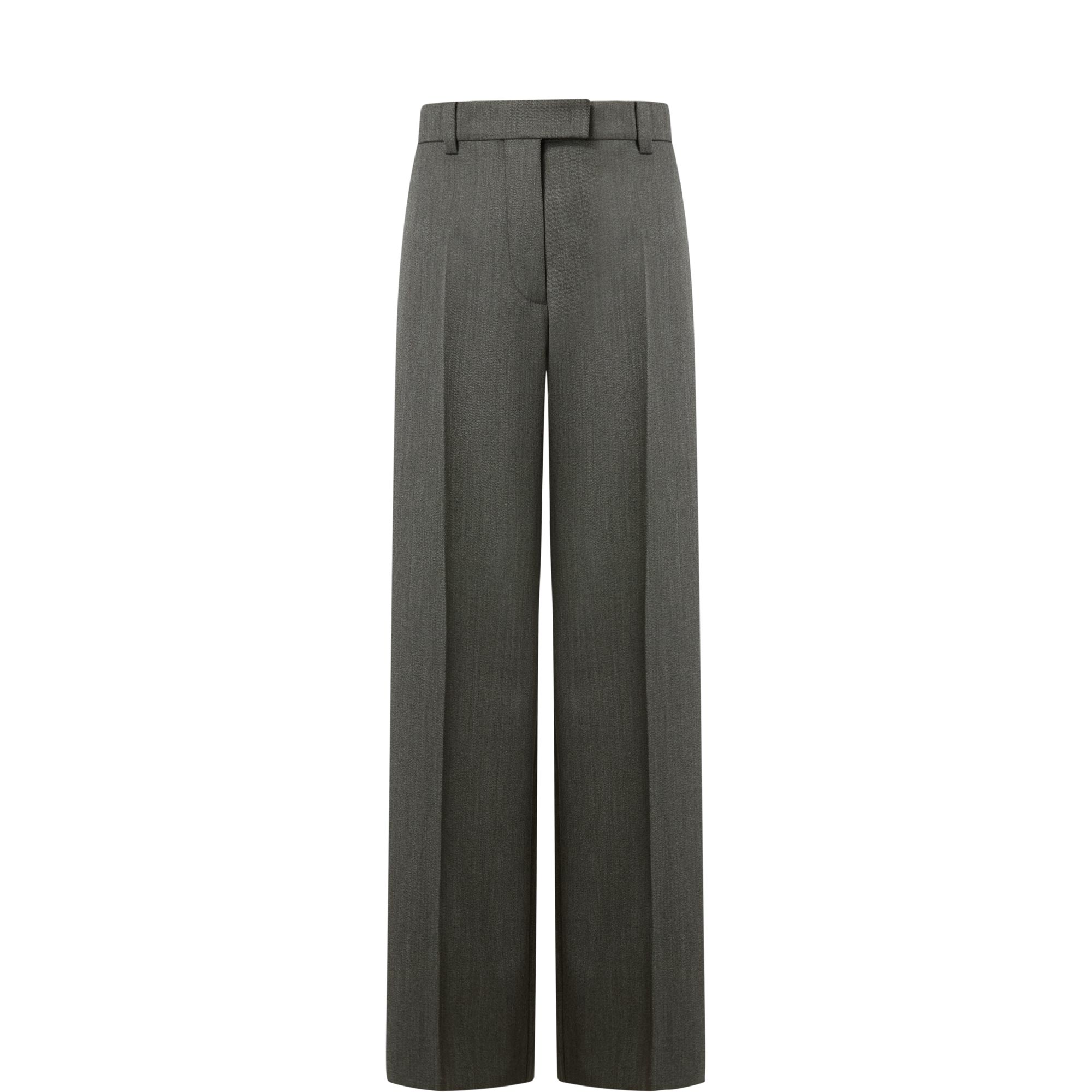High-Rise Pleated Straight Leg Trousers