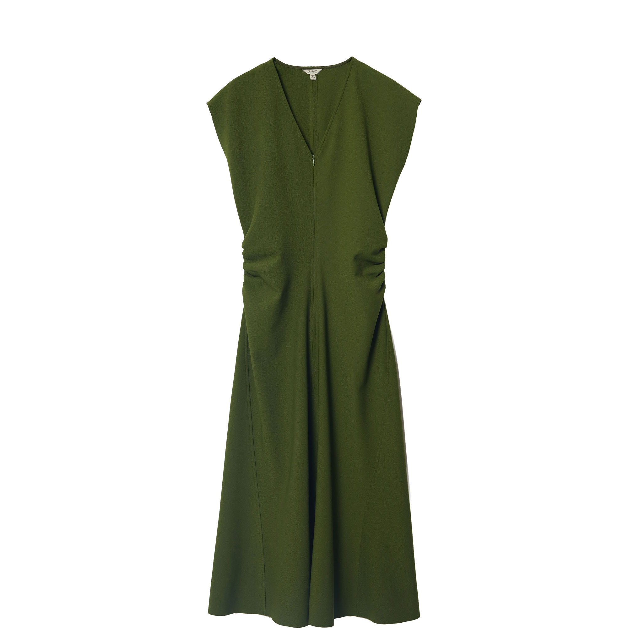 Draped Crepe Flared Dress