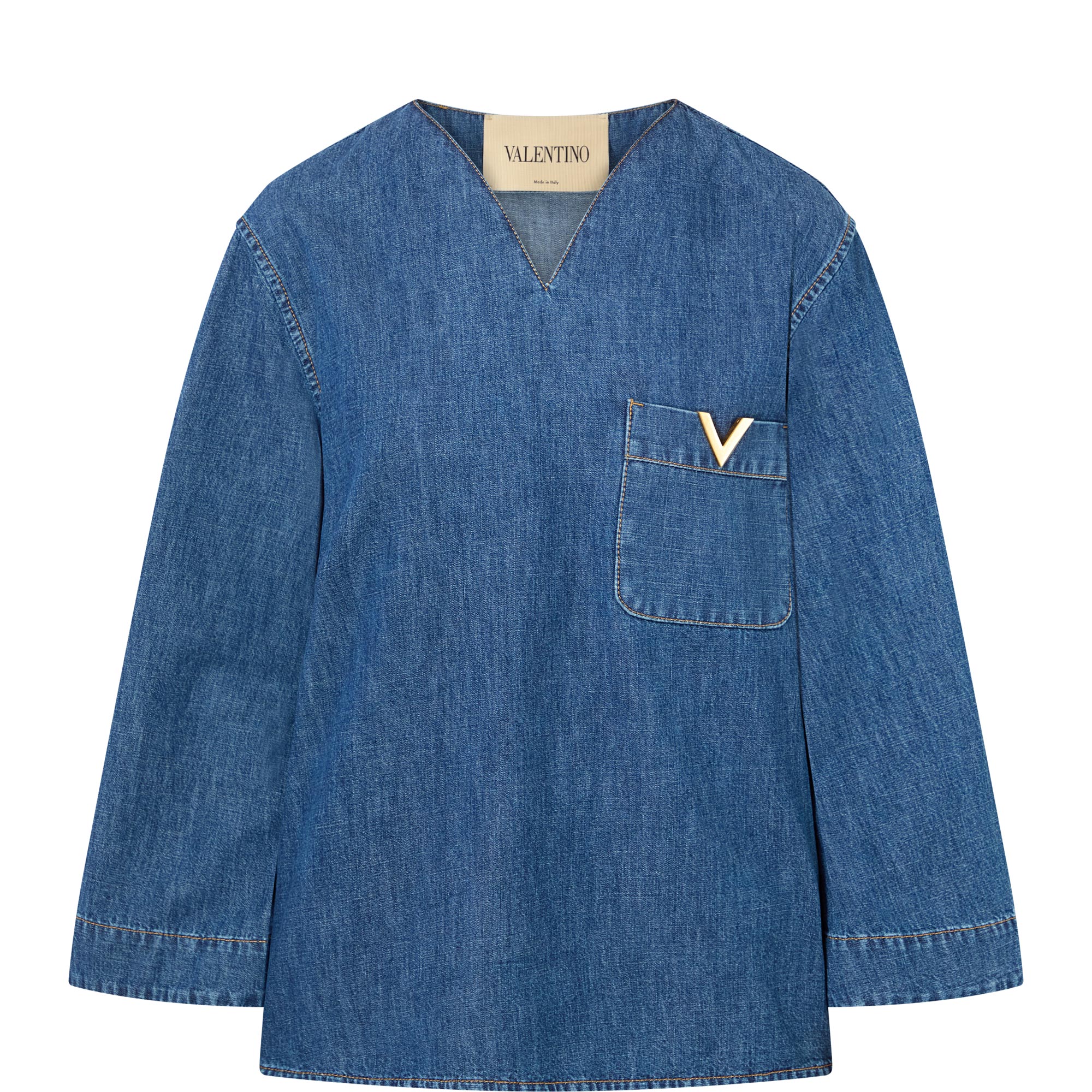V Logo Pocket Blouse