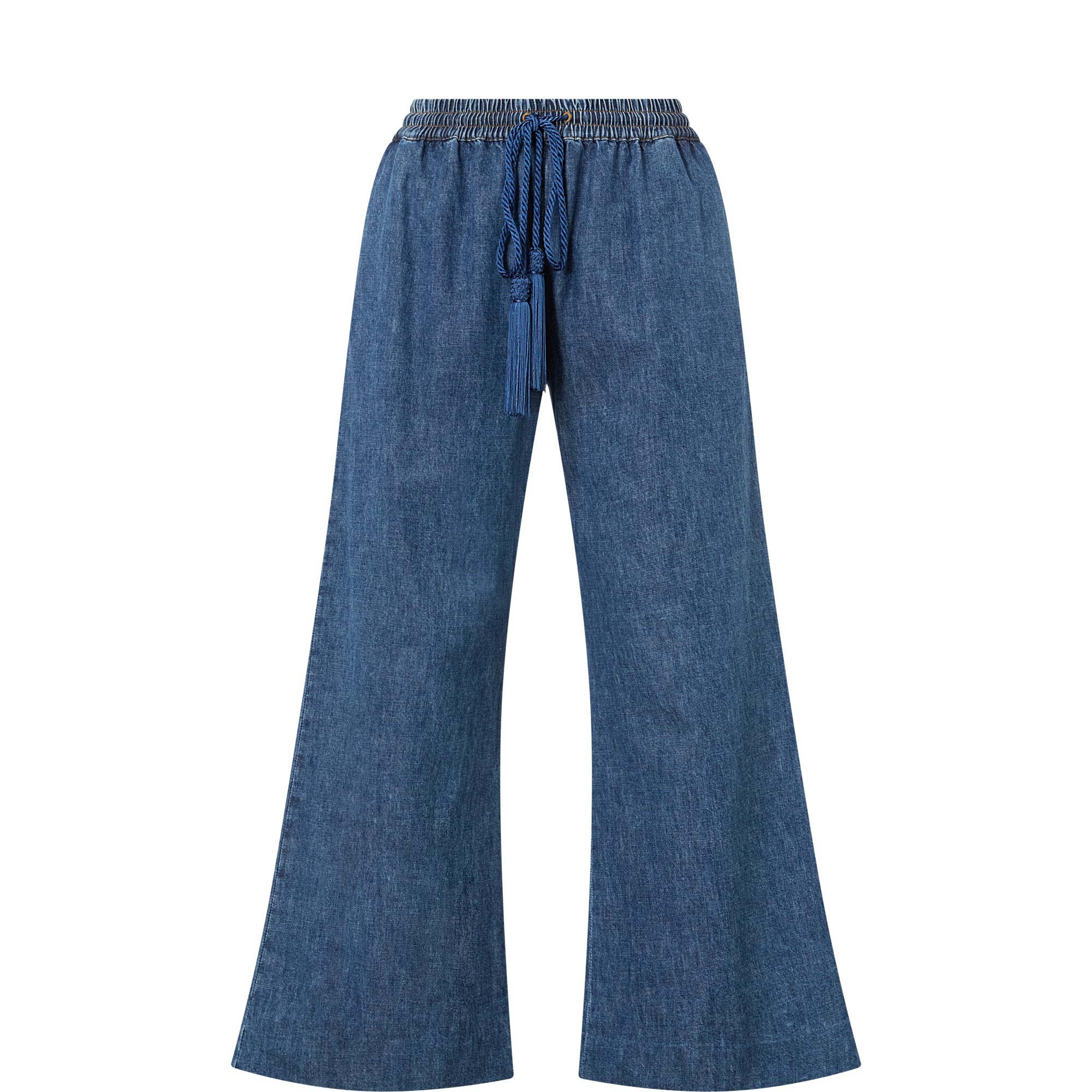 V Logo Wide Leg Jeans