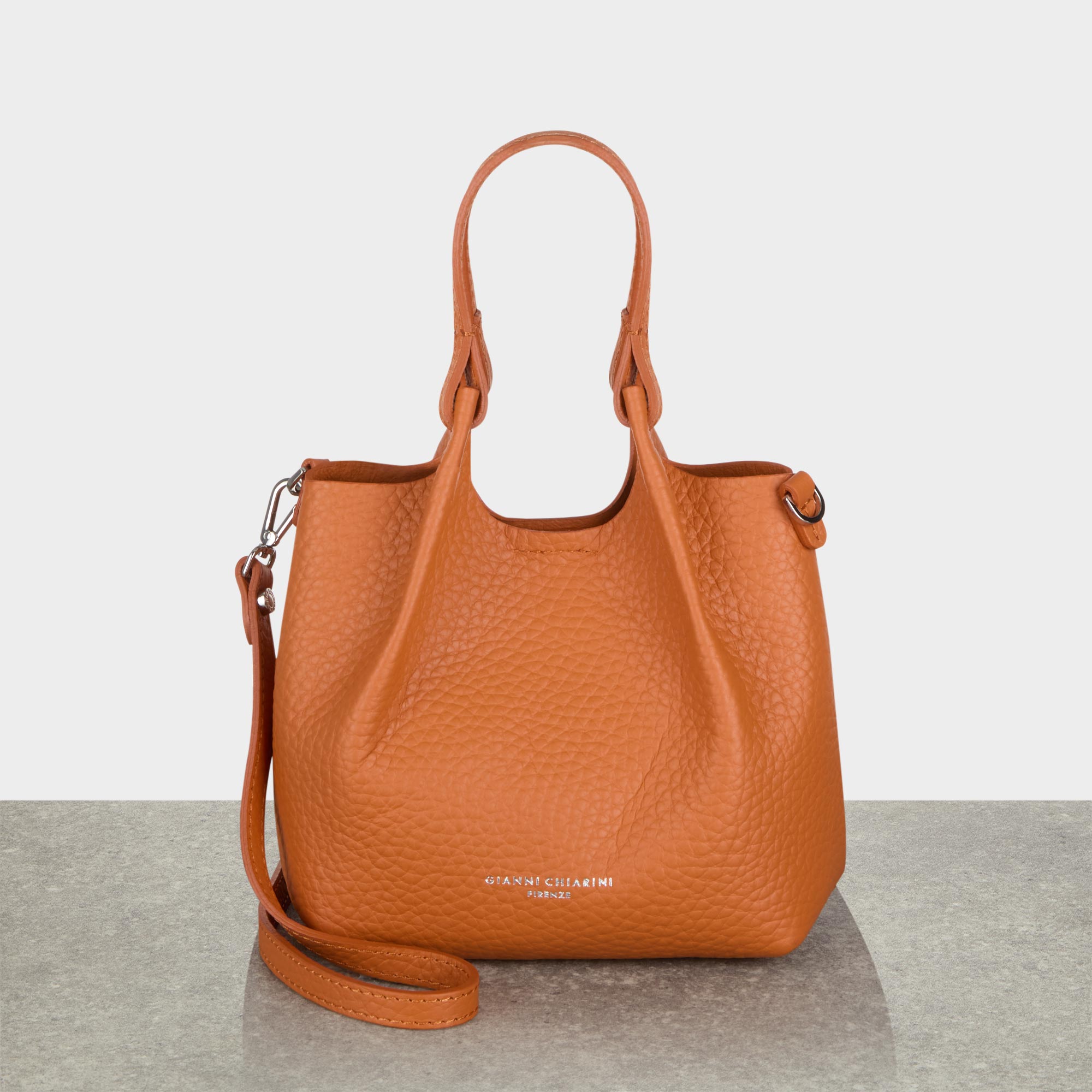 Dua Grained Leather Crossbody Bag