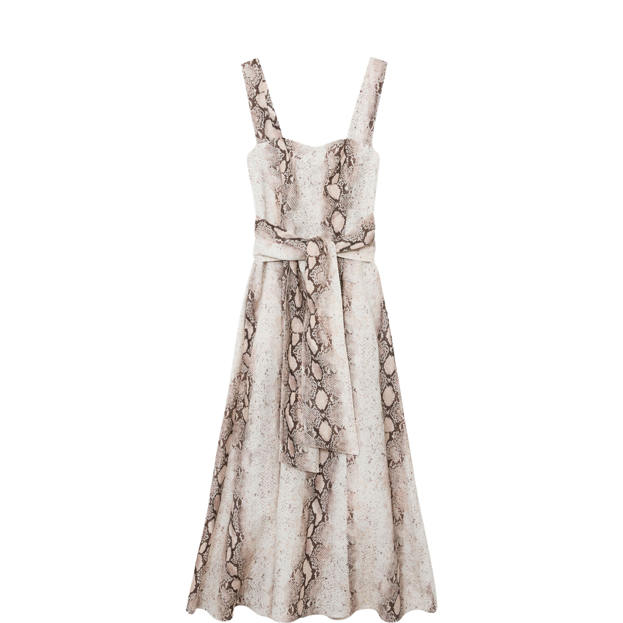 Amy Snake Tie Front Flared Dress