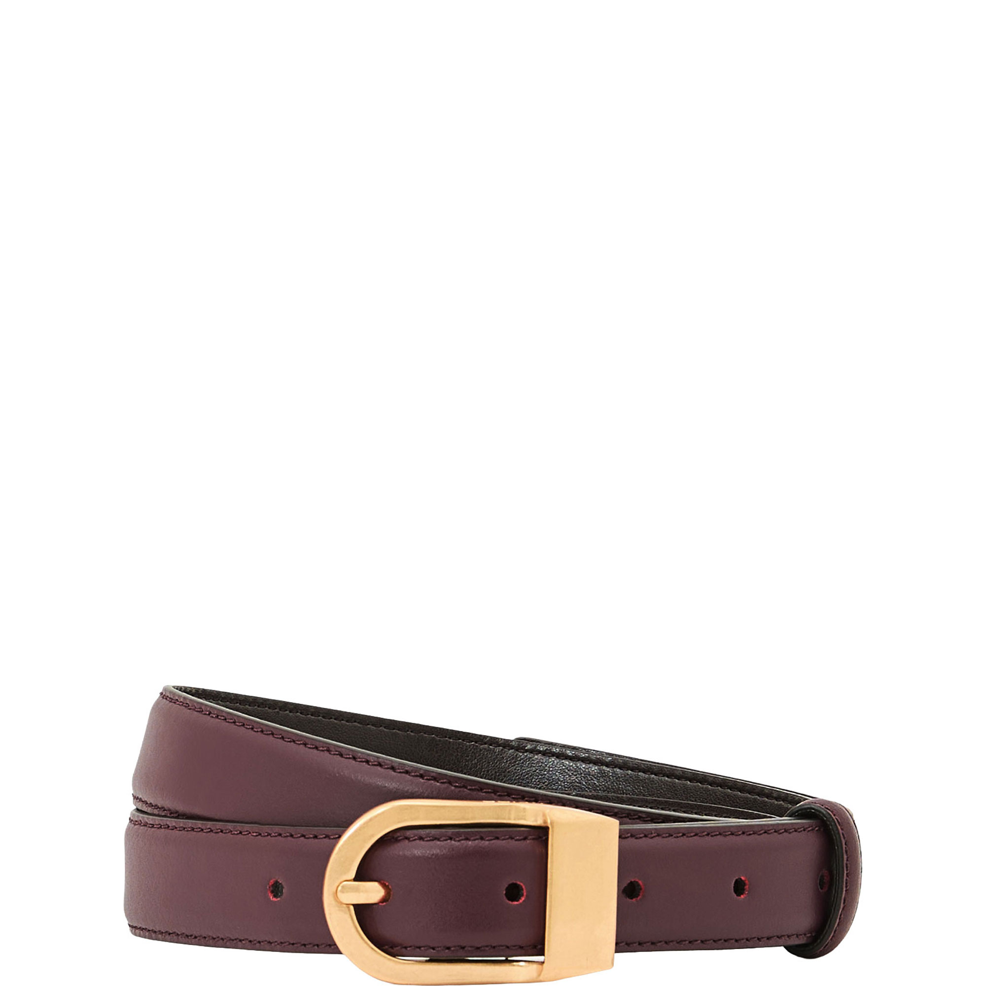 Hazel Leather Curved Buckle Belt