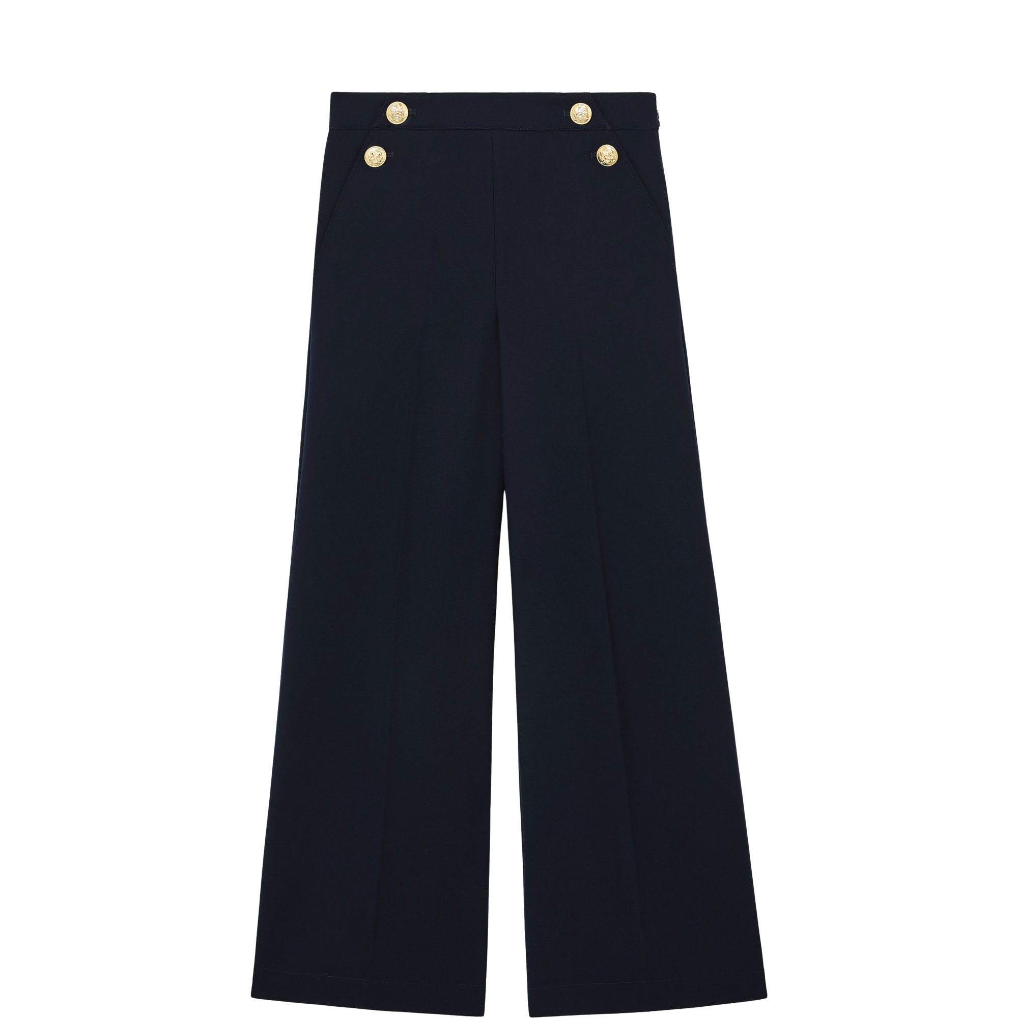 Carley Sailor Button Wide Leg Trousers