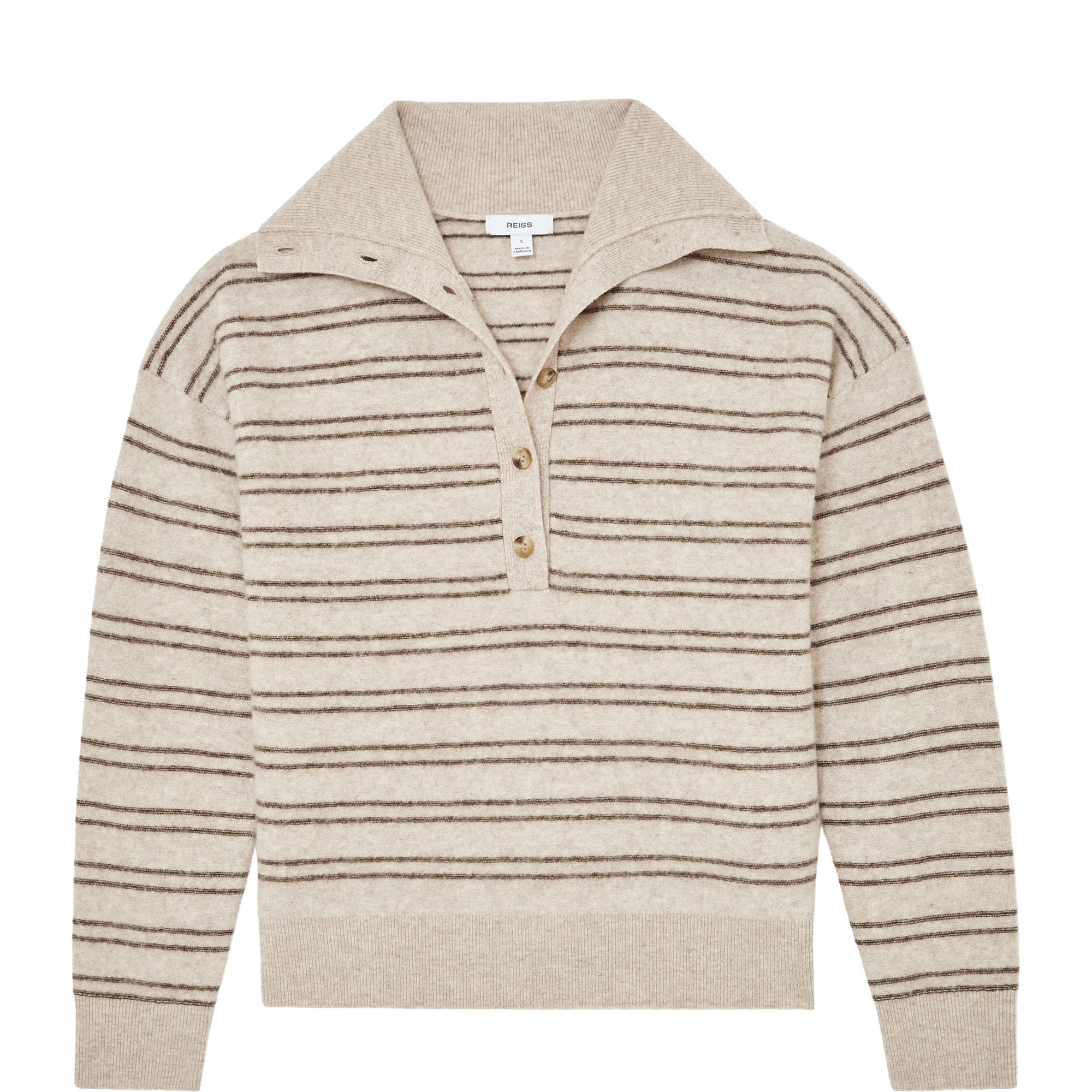 Evana Striped Buttoned Sweater