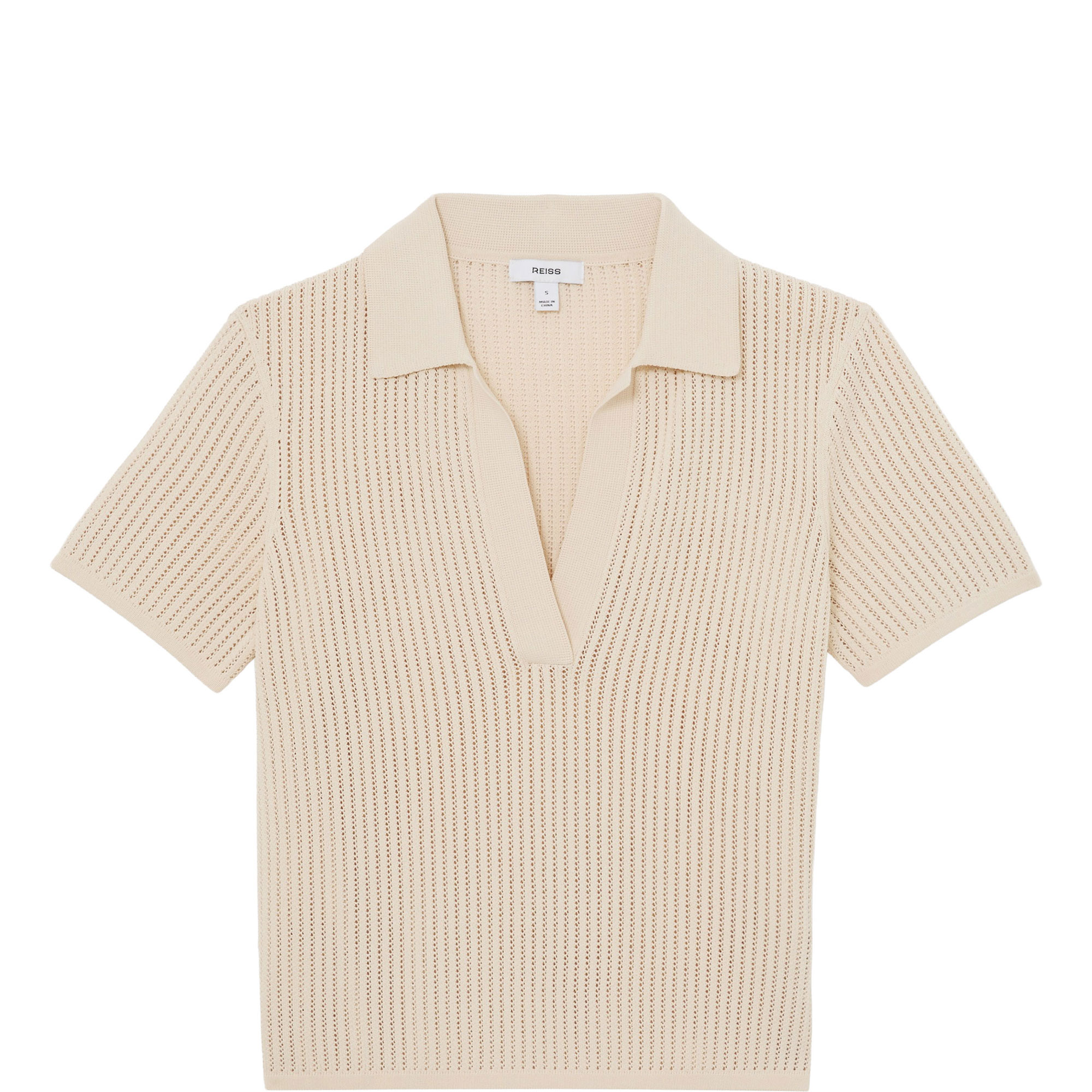 Pippa Open Stitch Knitted Polo Shirt