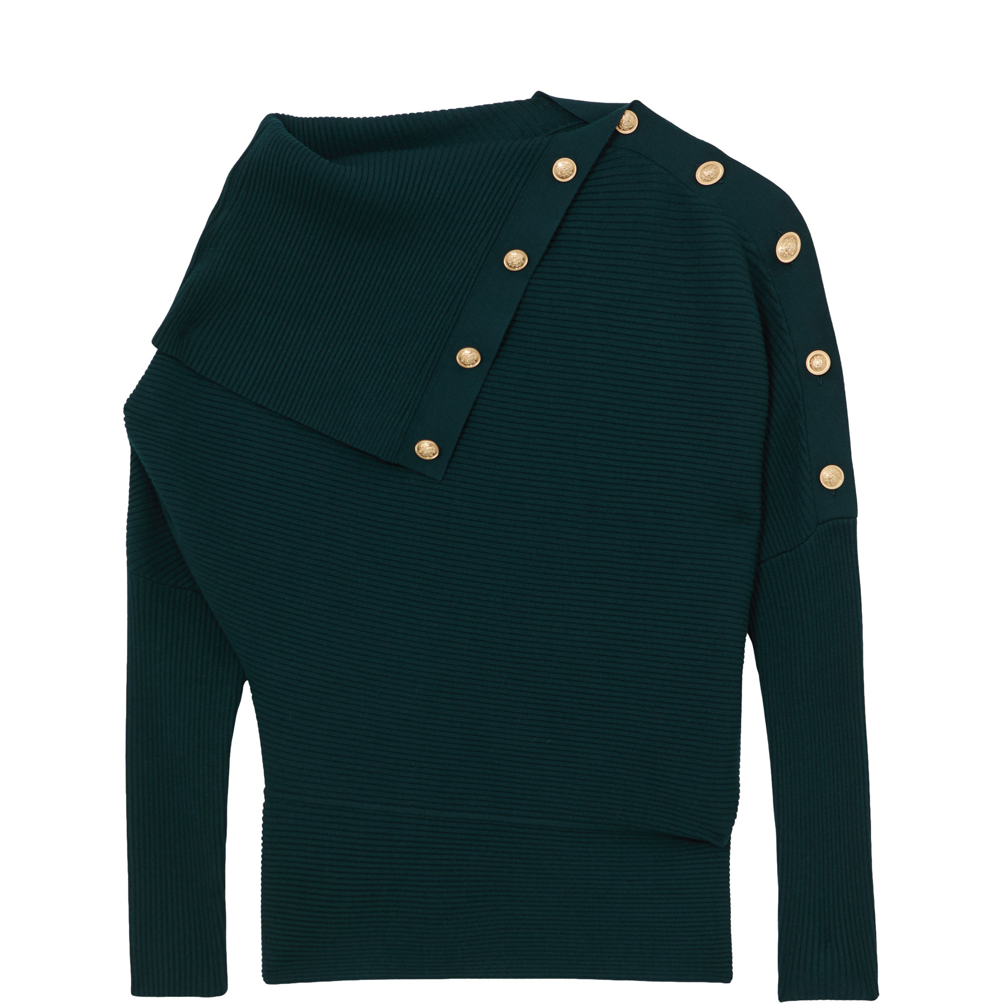 Lexi Ribbed Button Shawl Sweater