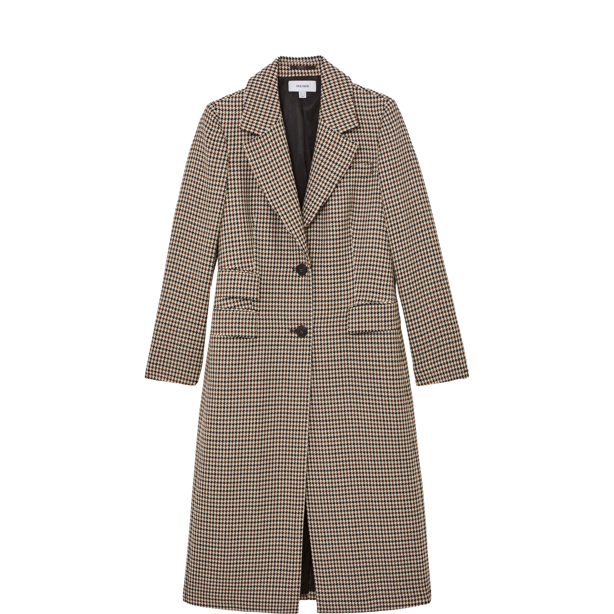 Karina Single-Breasted Check Coat