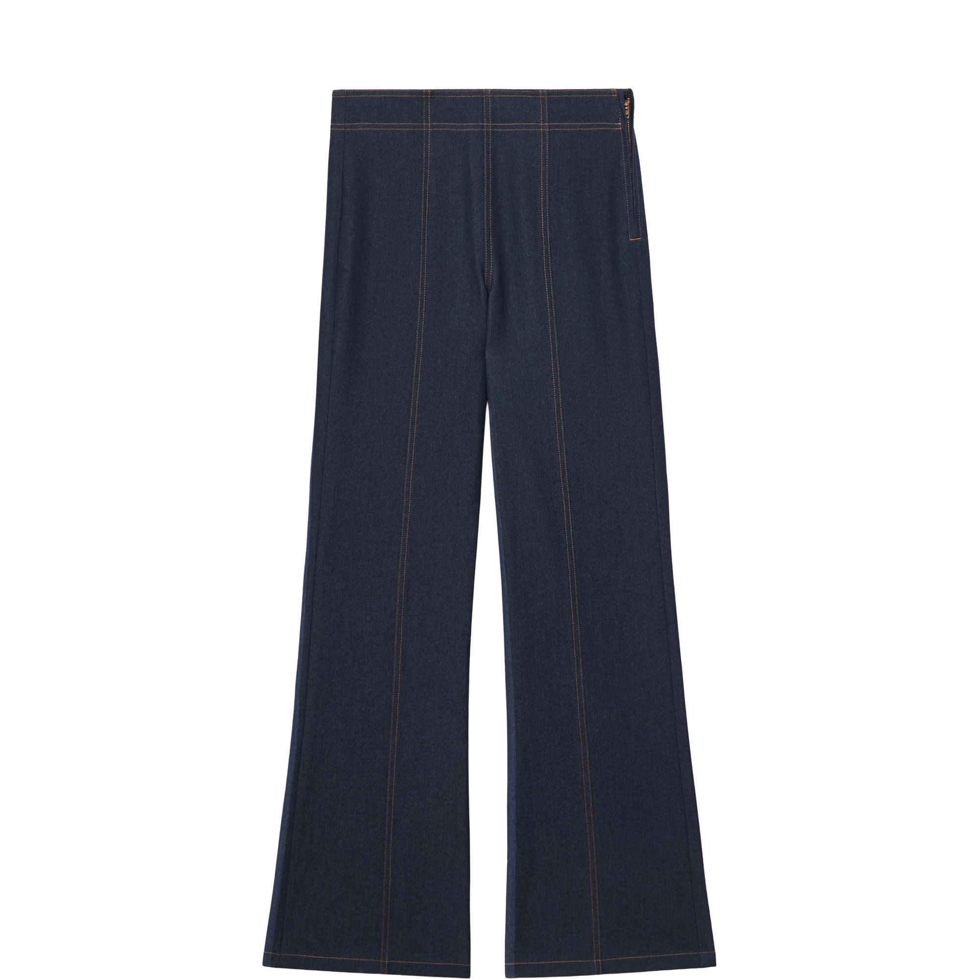 Edie Denim-Look Flared Trousers
