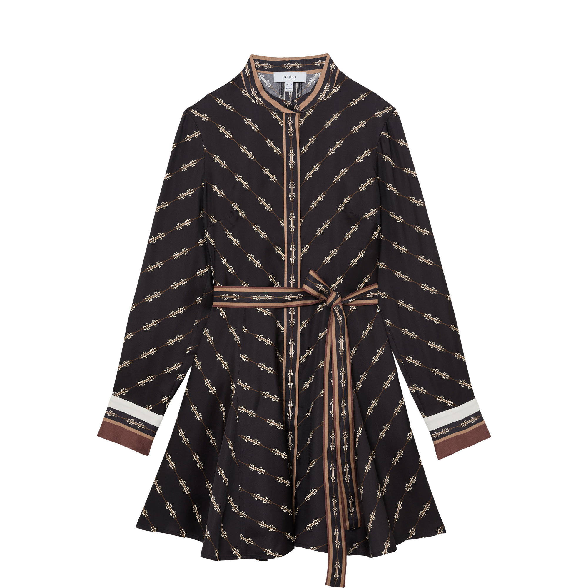 Nina Chain Belted Flared Mini Dress