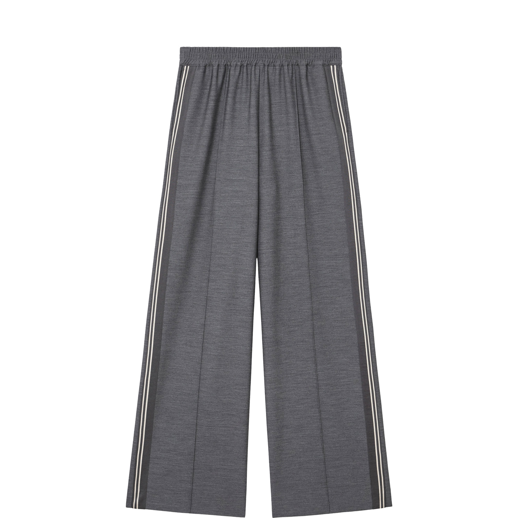 Marlow M&eacute;lange Side-Stripe Wide Leg Trousers
