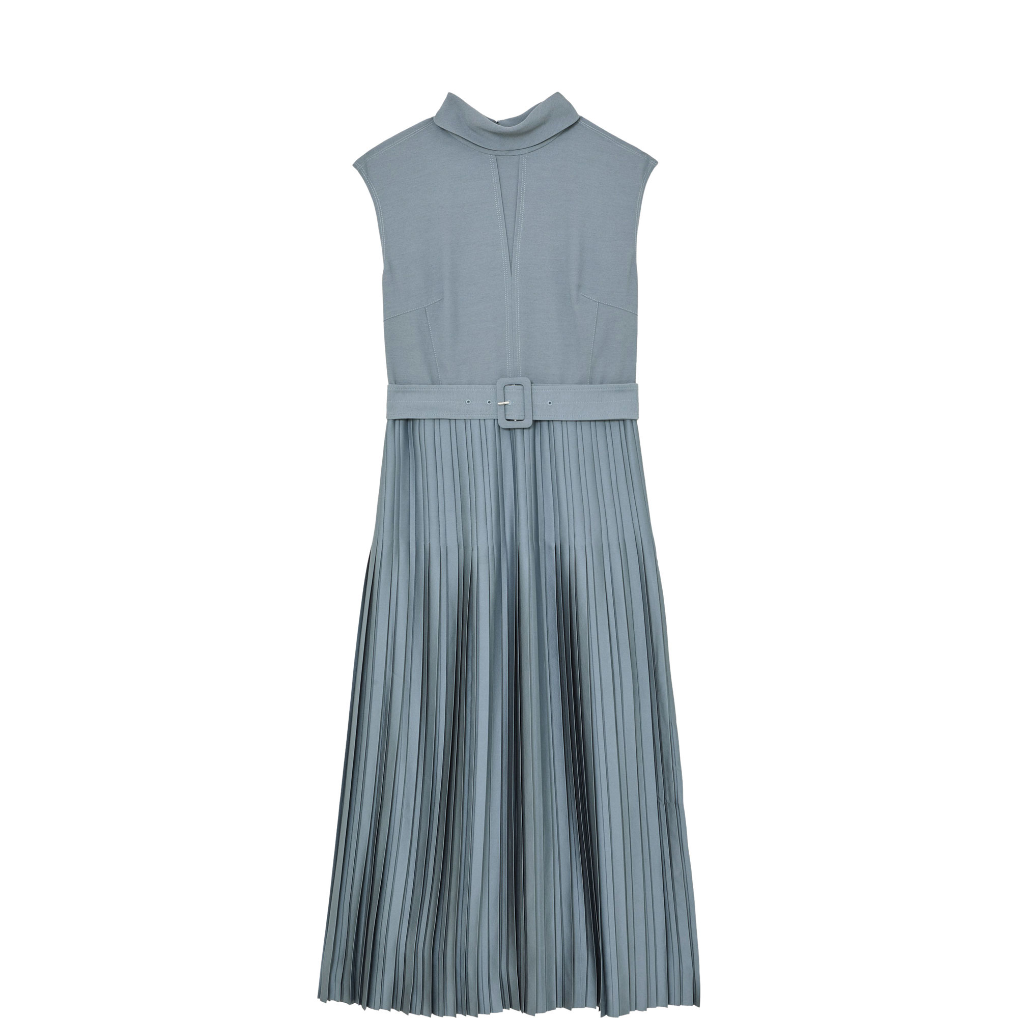 Ania Belted Pleated Flared Dress