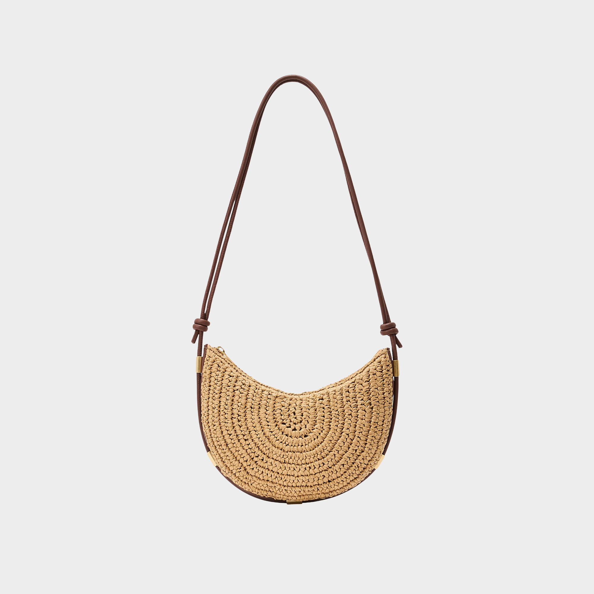 Harriet Woven Half-Moon Shoulder Bag