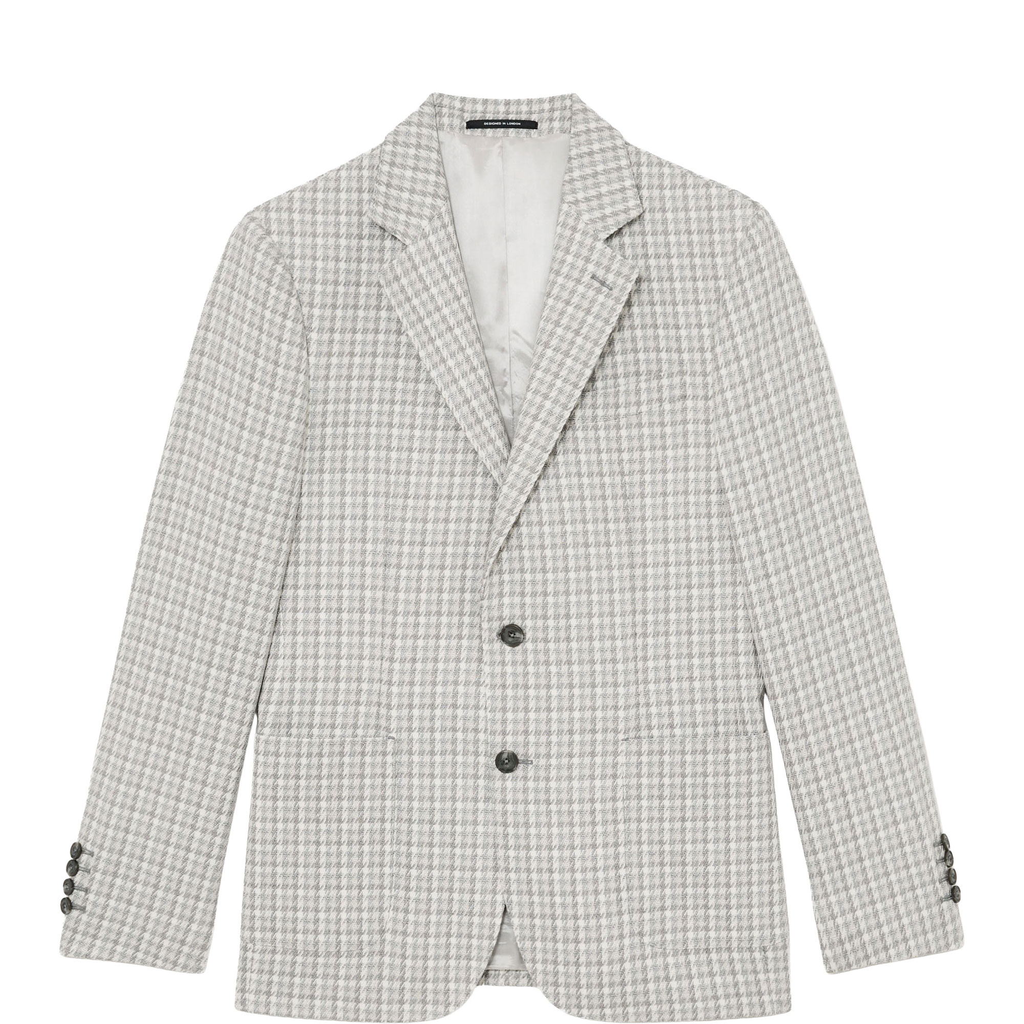 Canty Houndstooth Single-Breasted Blazer