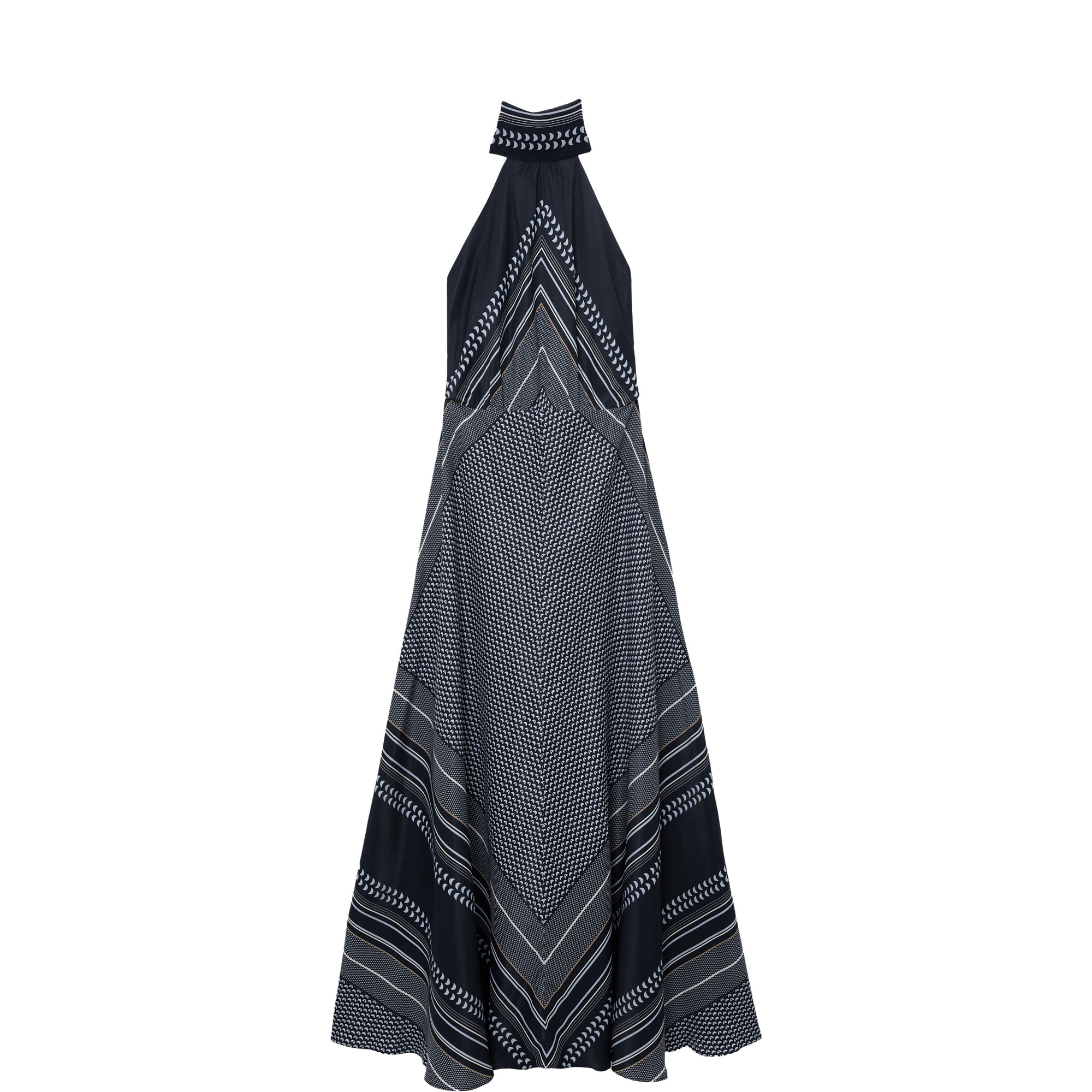 Skylar Tie-Neck Printed Dress