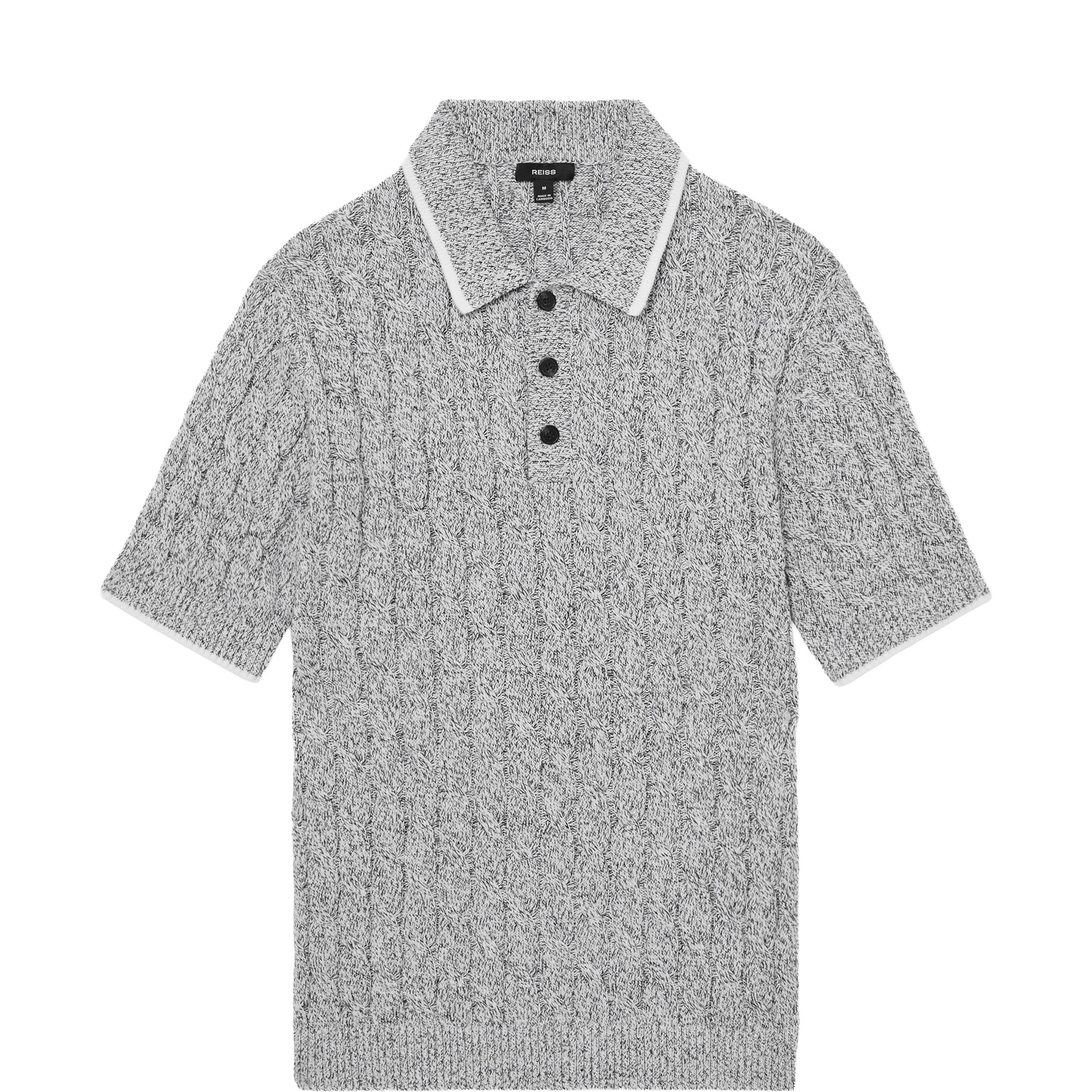 Denby Cable Knitted Polo Shirt