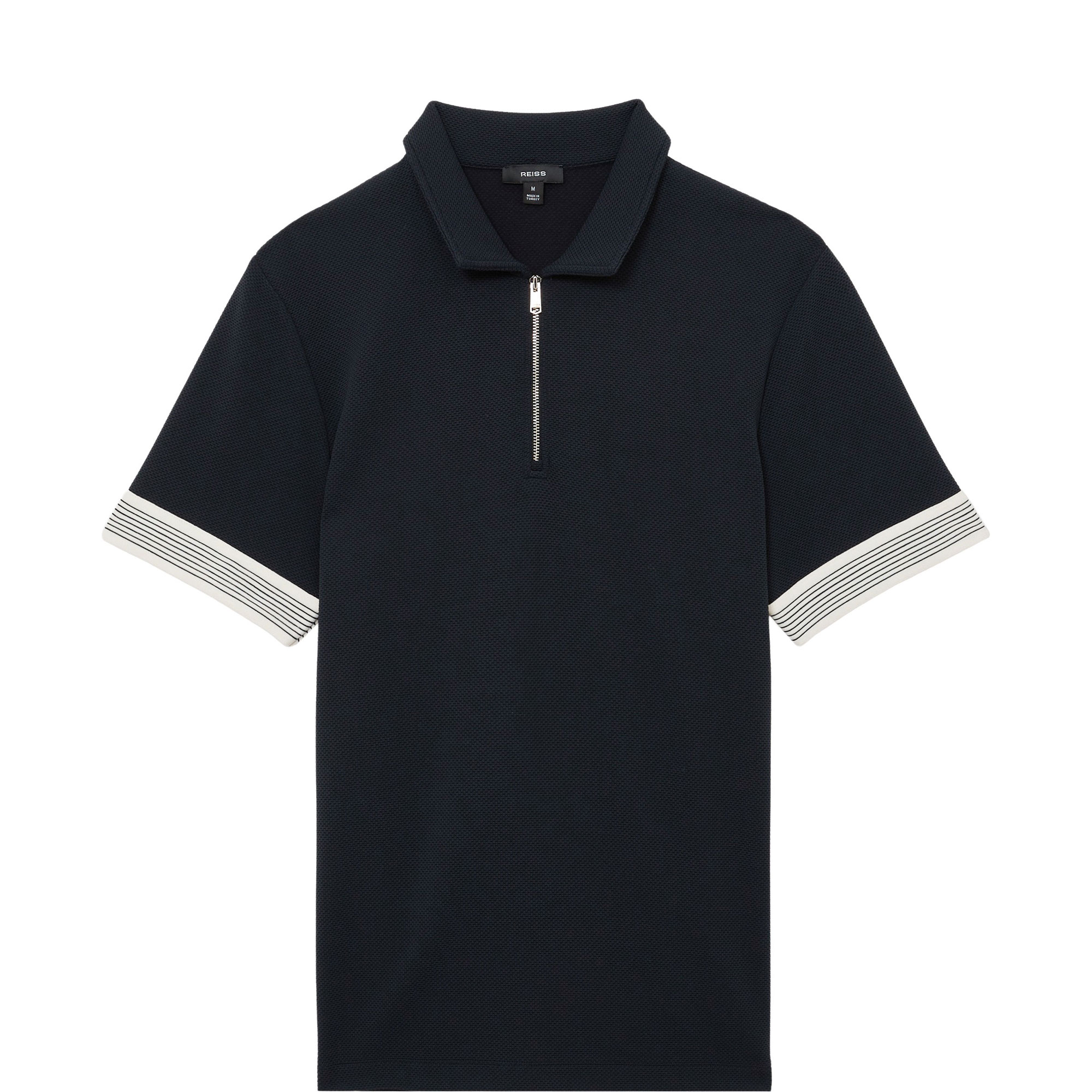 Bruno Stripe Cuff Zip Polo Shirt