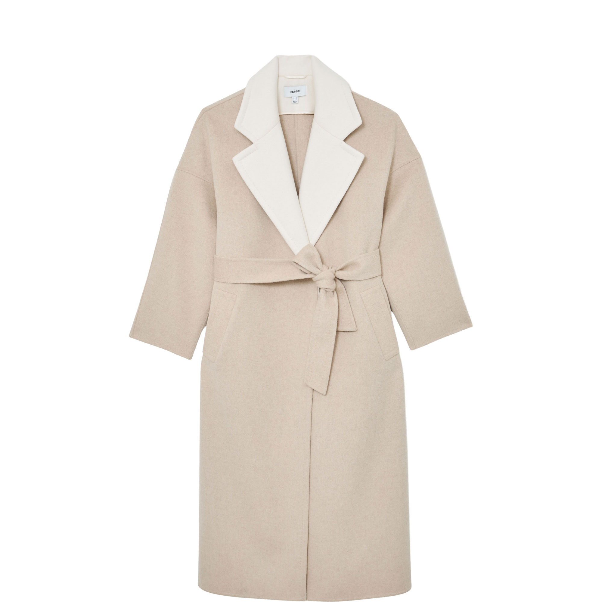 Marcela Contrast-Lapel Wrap Coat
