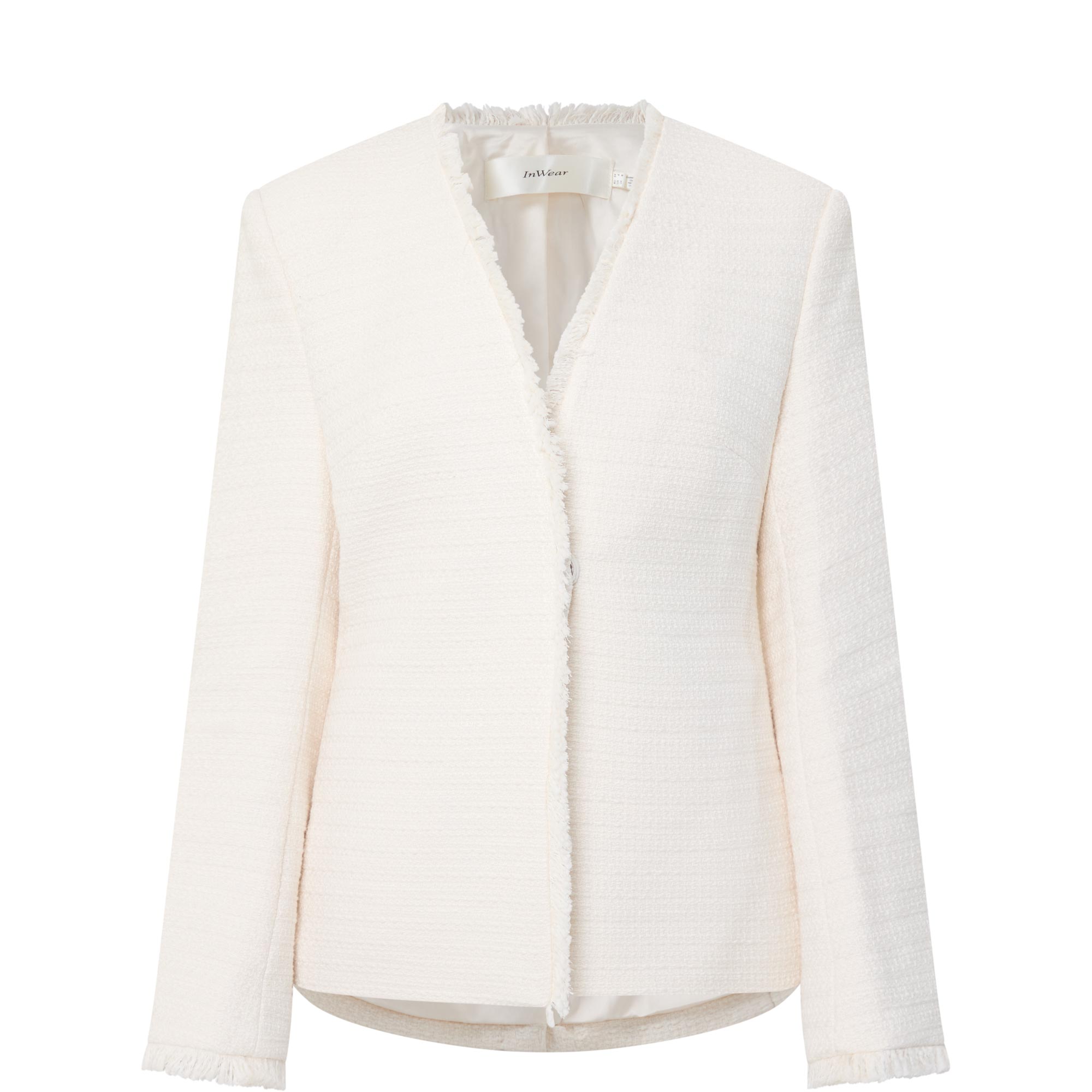 Cheyanne Frayed Single-Breasted Blazer