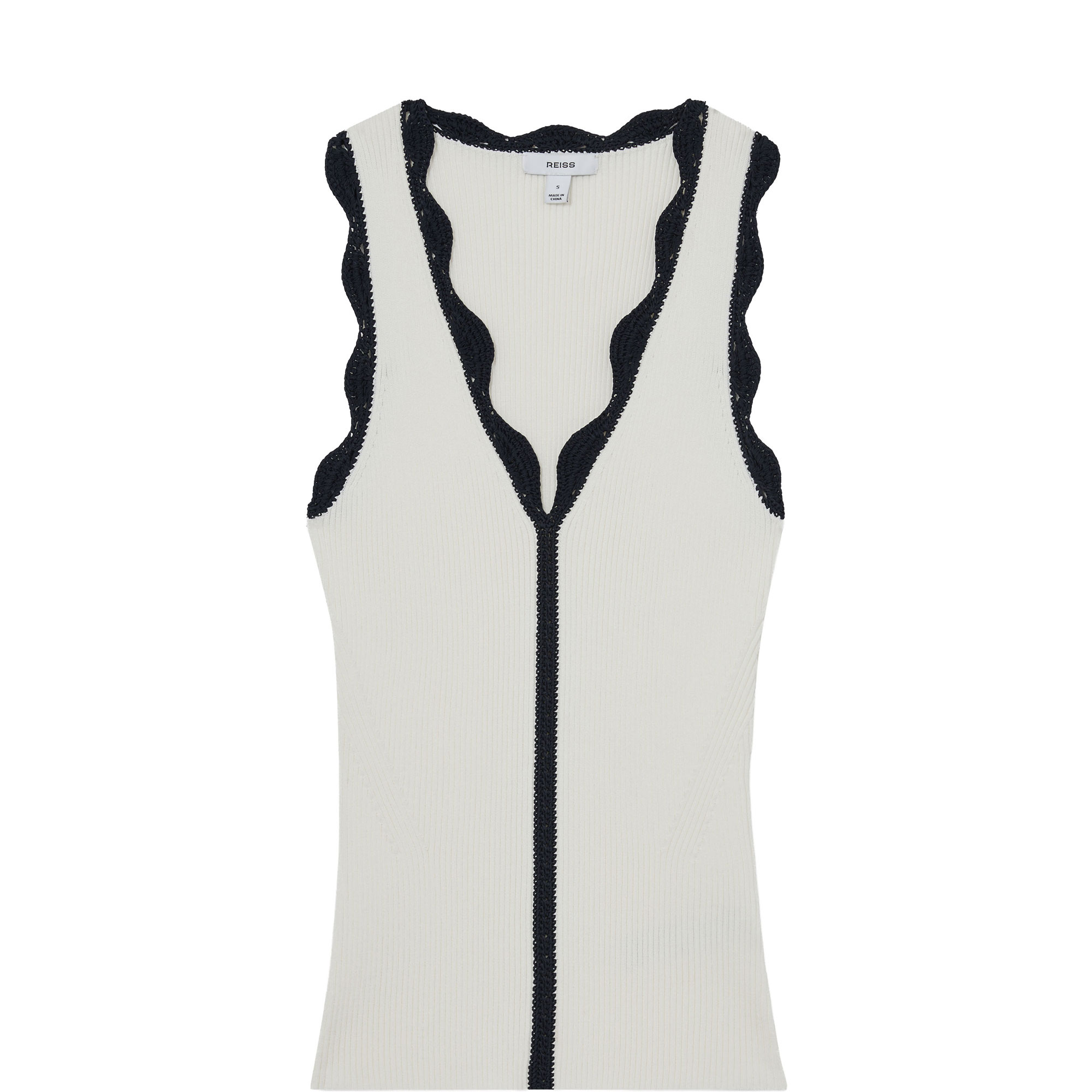 Freya Scallop-Trim knitted Vest