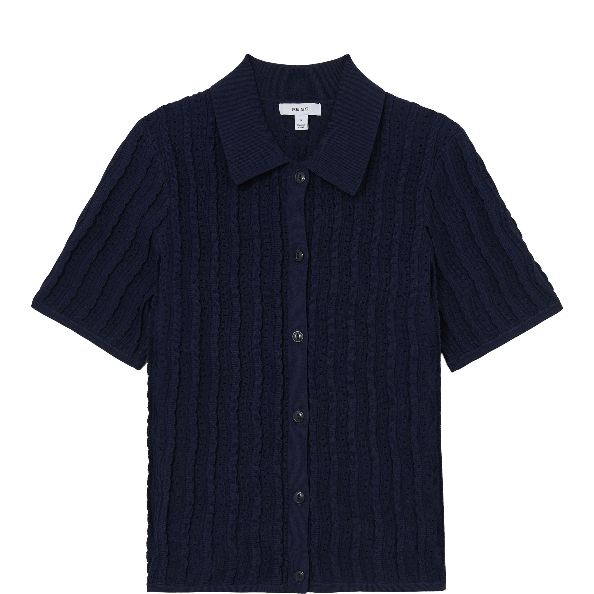 Audrey Stitch Knitted Polo Shirt