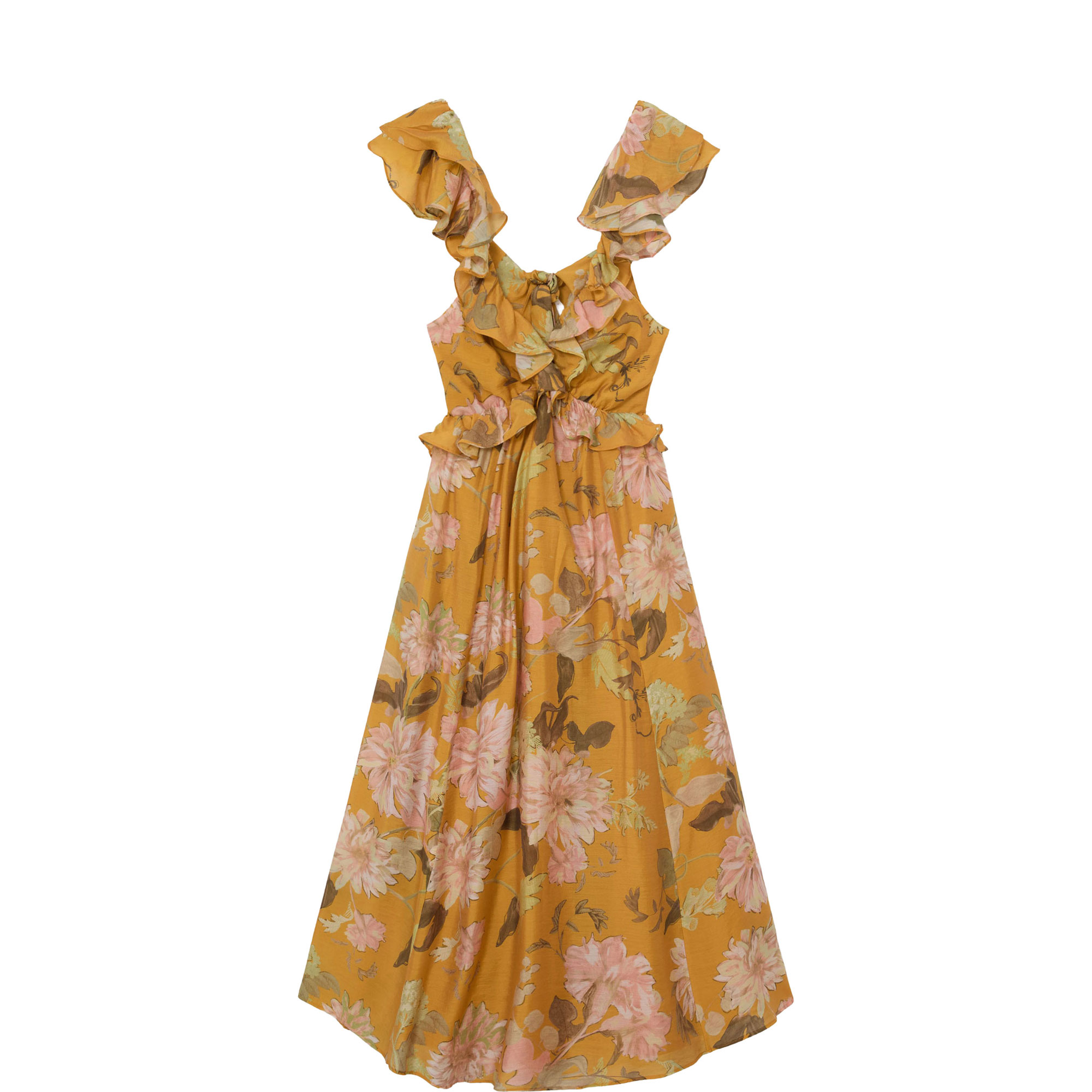 Lucy Floral Print Frill-Trim Dress