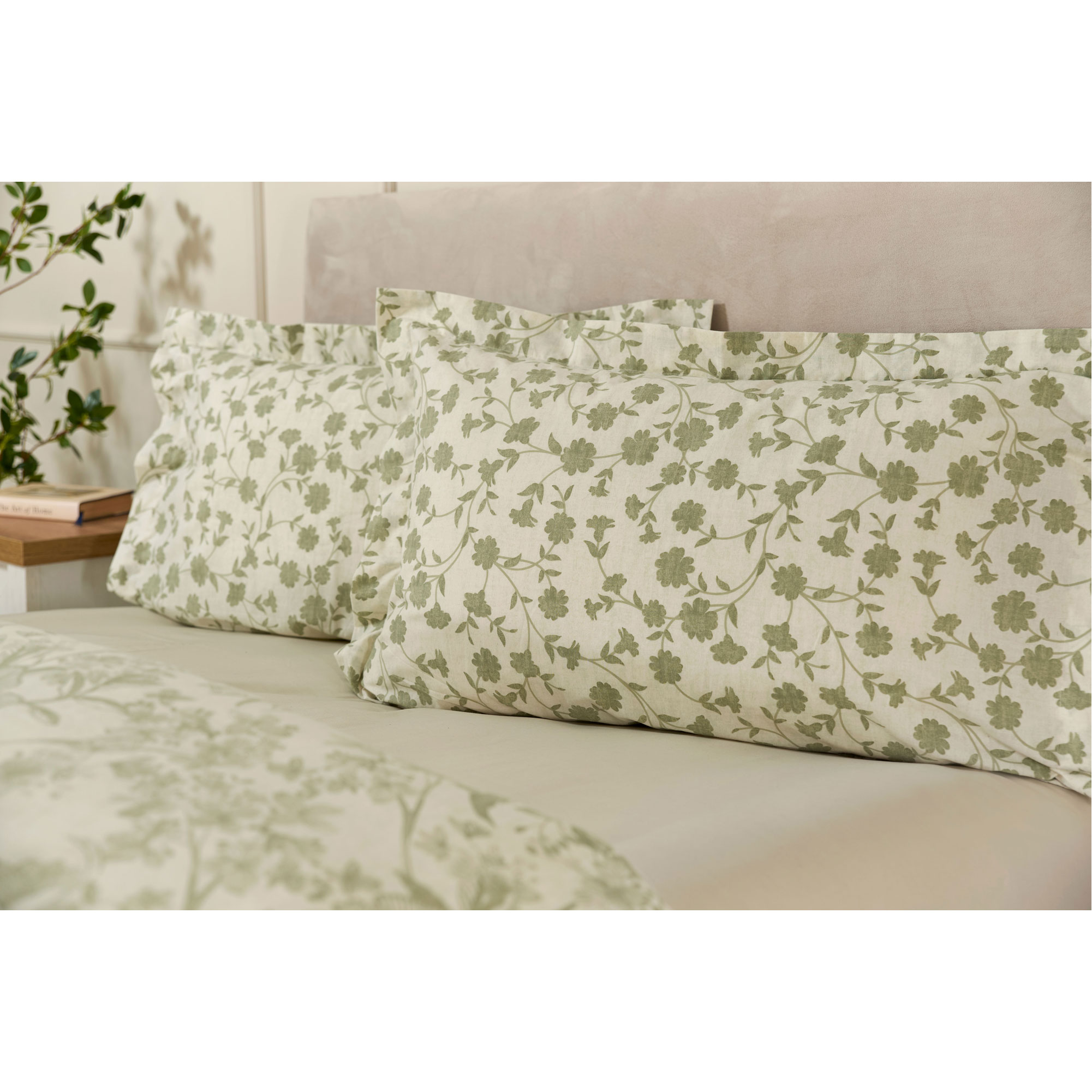 Ada Floral Oxford Pillowcase Pair Sage