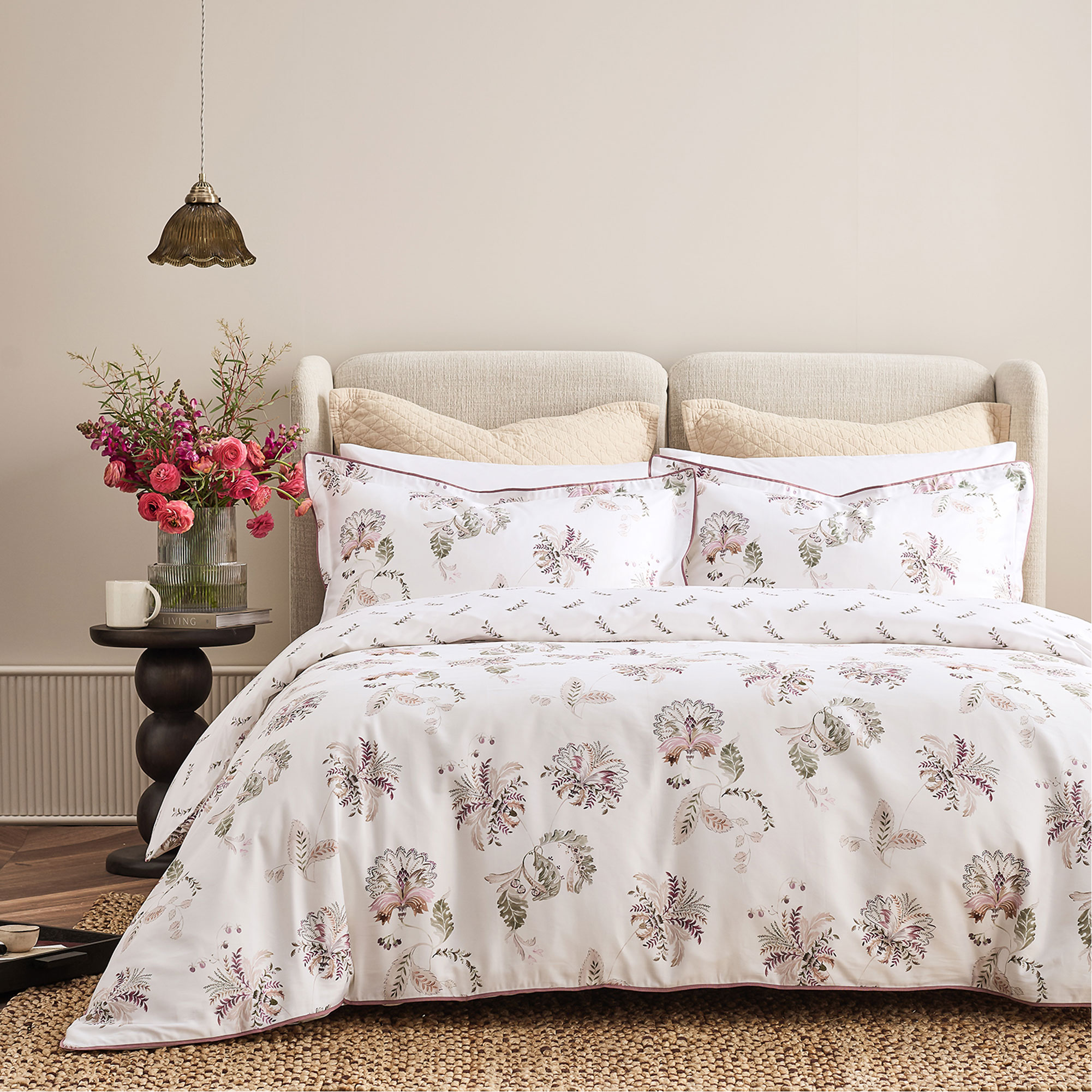 Thistle Floral Duvet Set Plum
