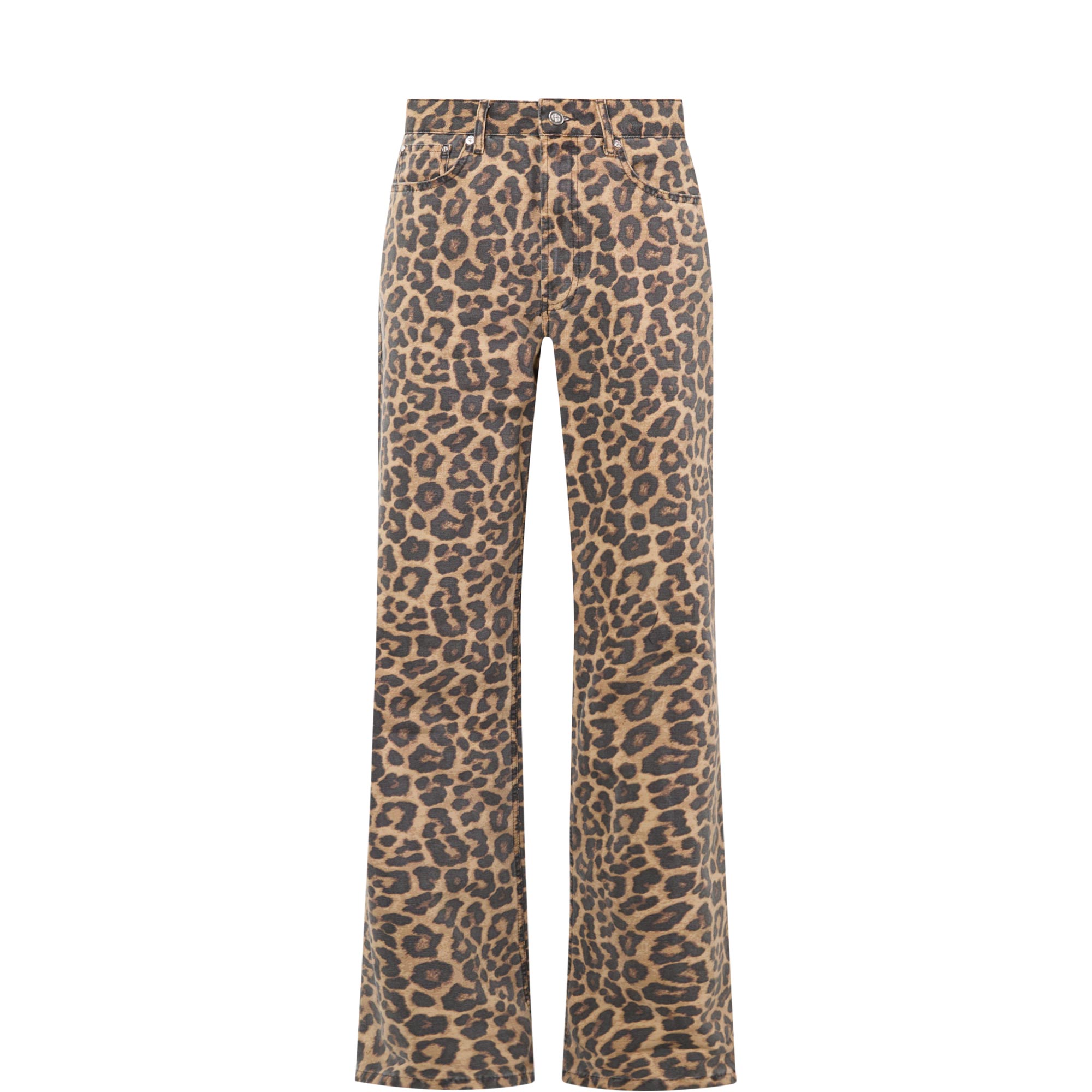 Hugh Leopard Straight Leg Jeans