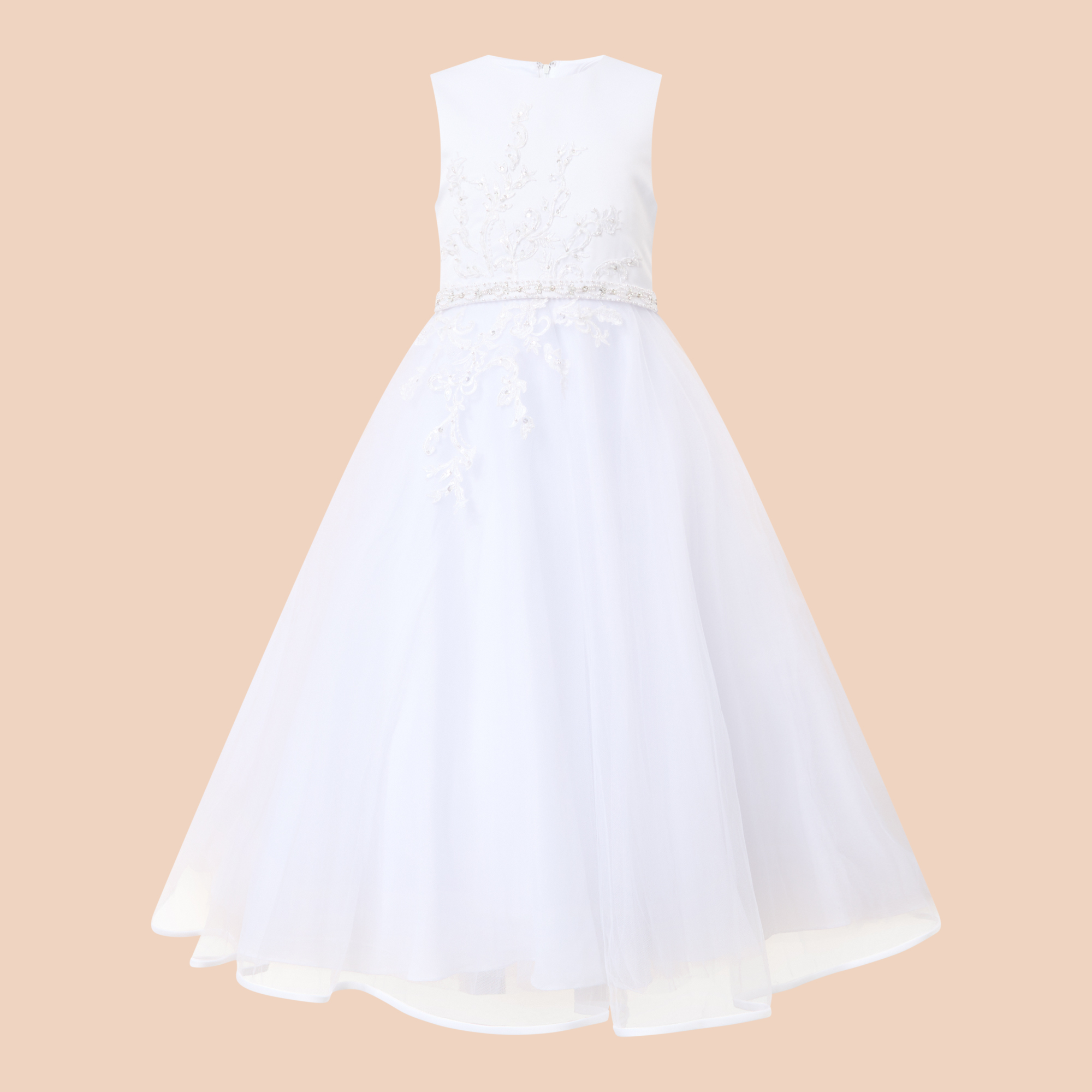 Embellished Belt Communion Dress