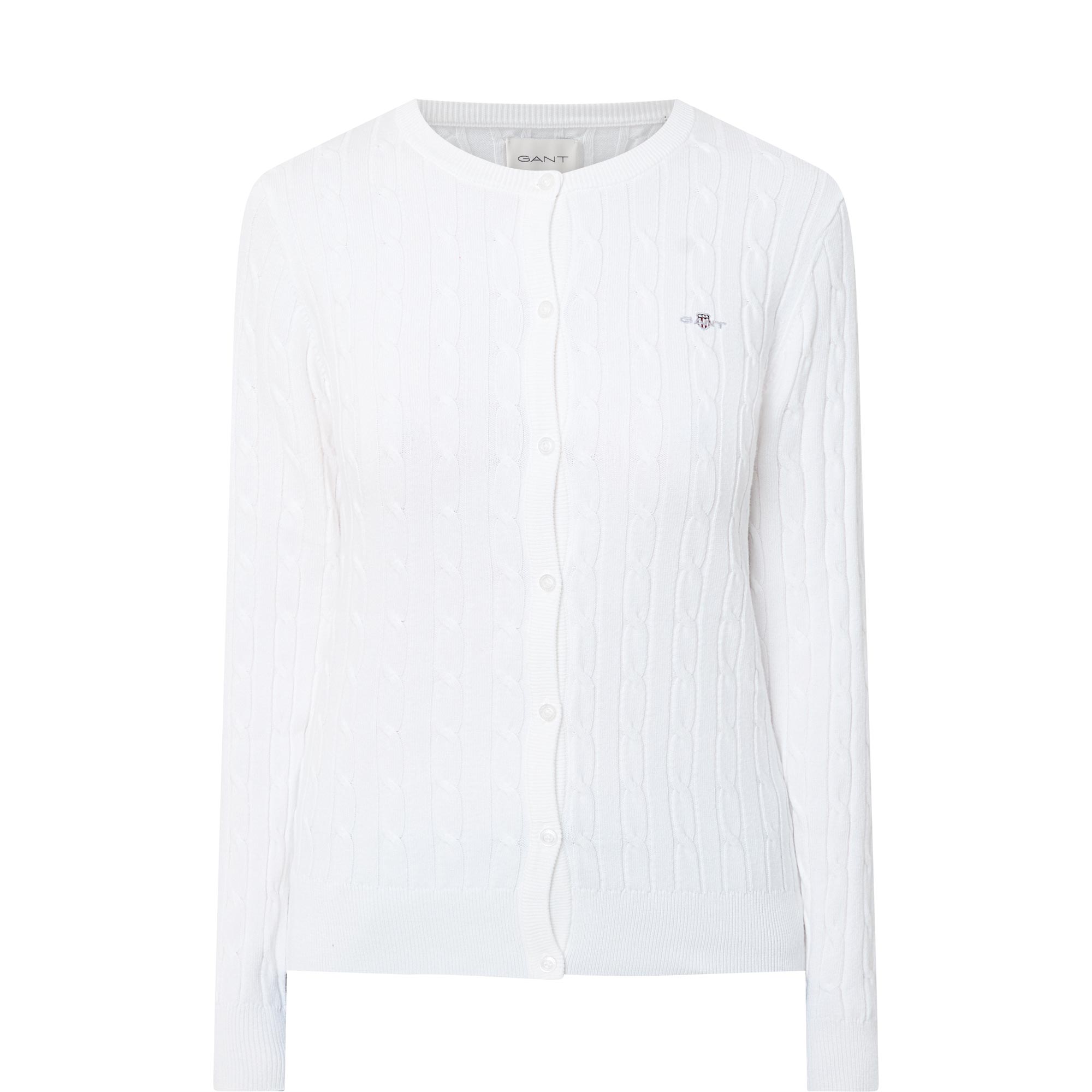 Shield Logo Cable Knit Cardigan