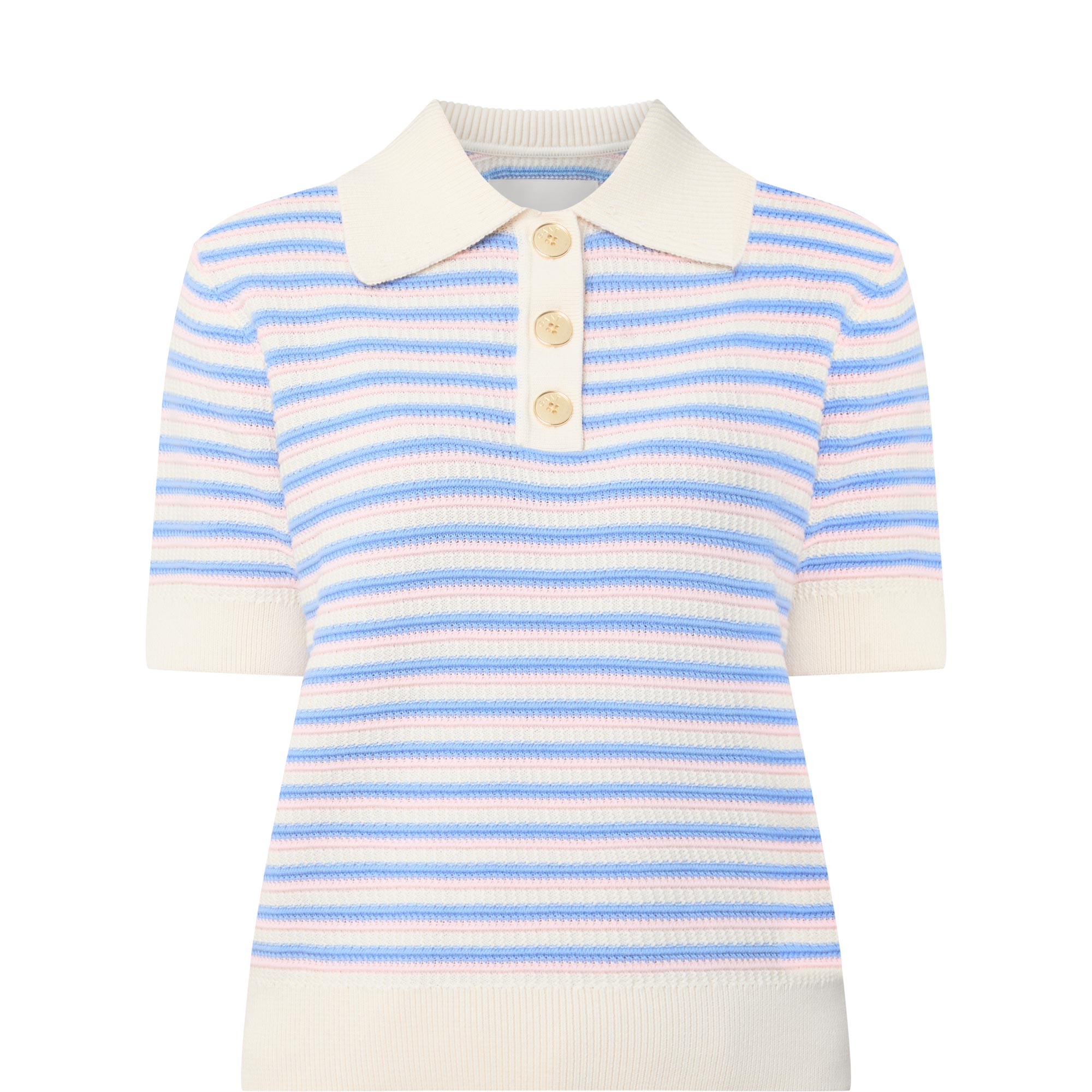 Striped Knitted Polo Shirt