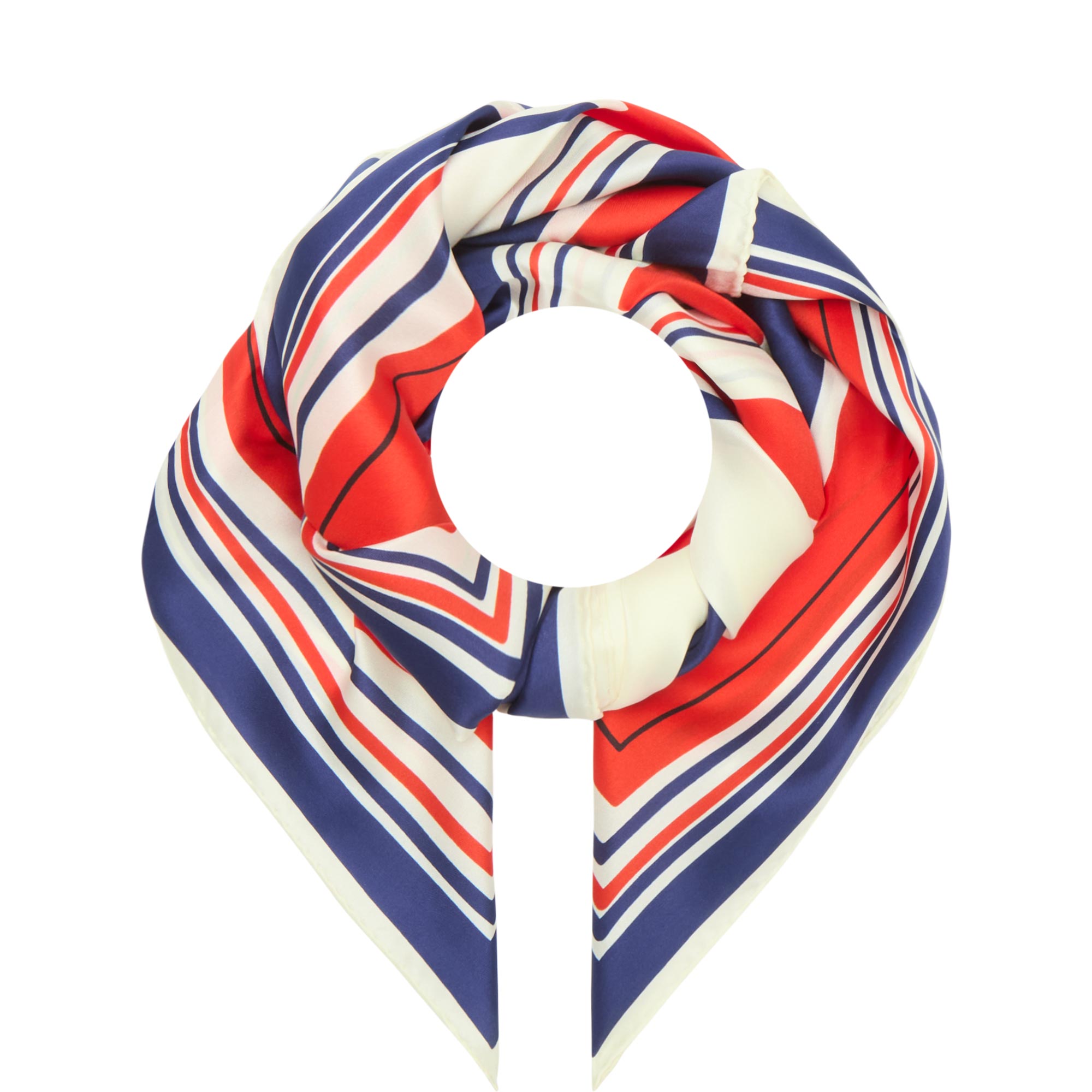 Stripe Silk Square Scarf