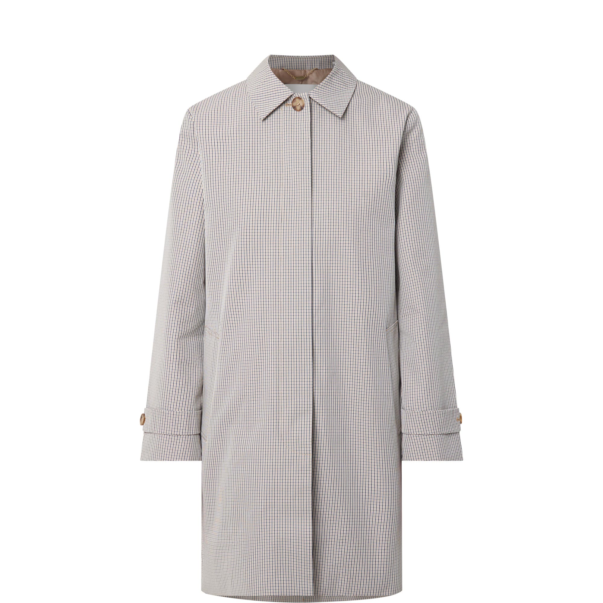 Check Print Trench Coat