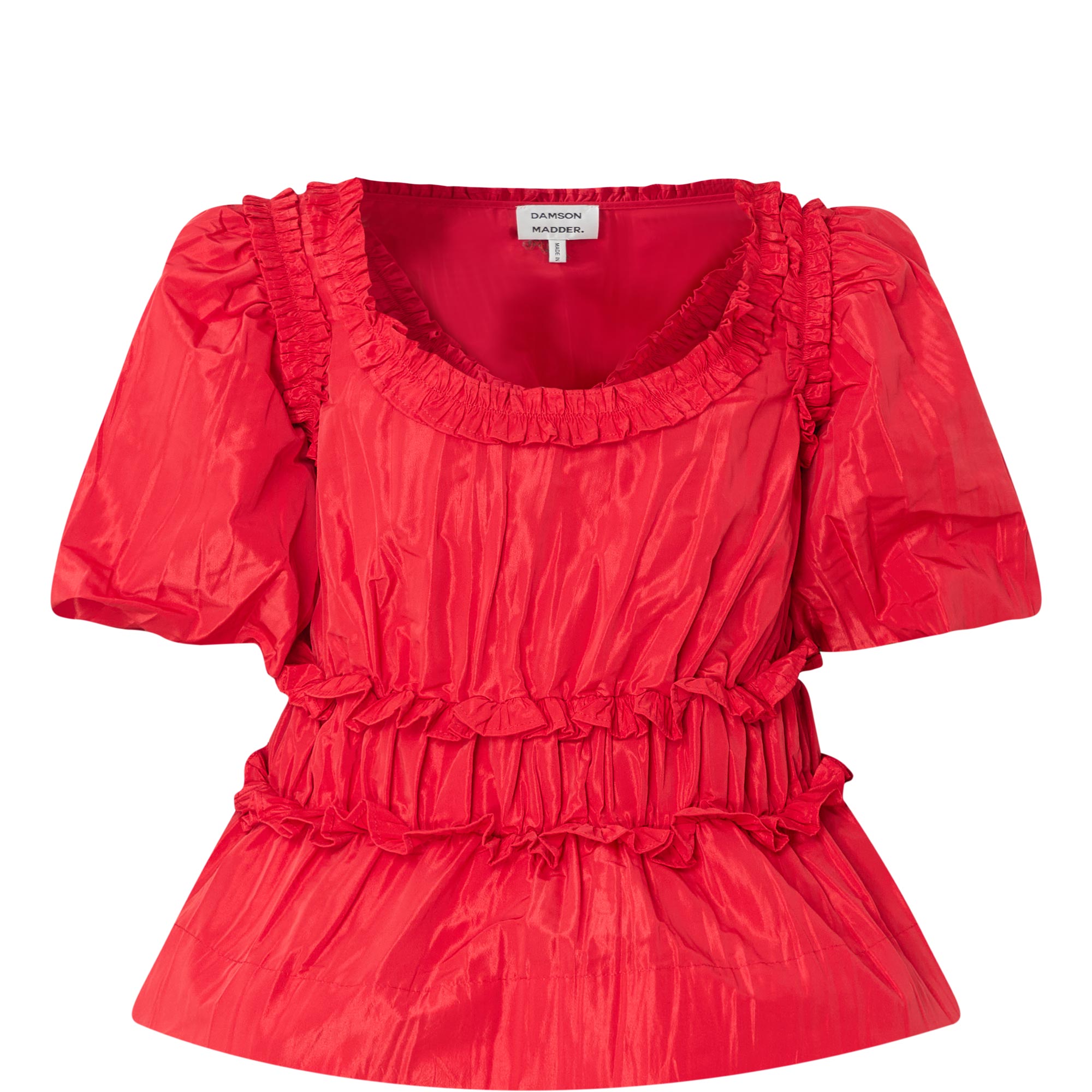 Everly Ruffle Taffeta Blouse