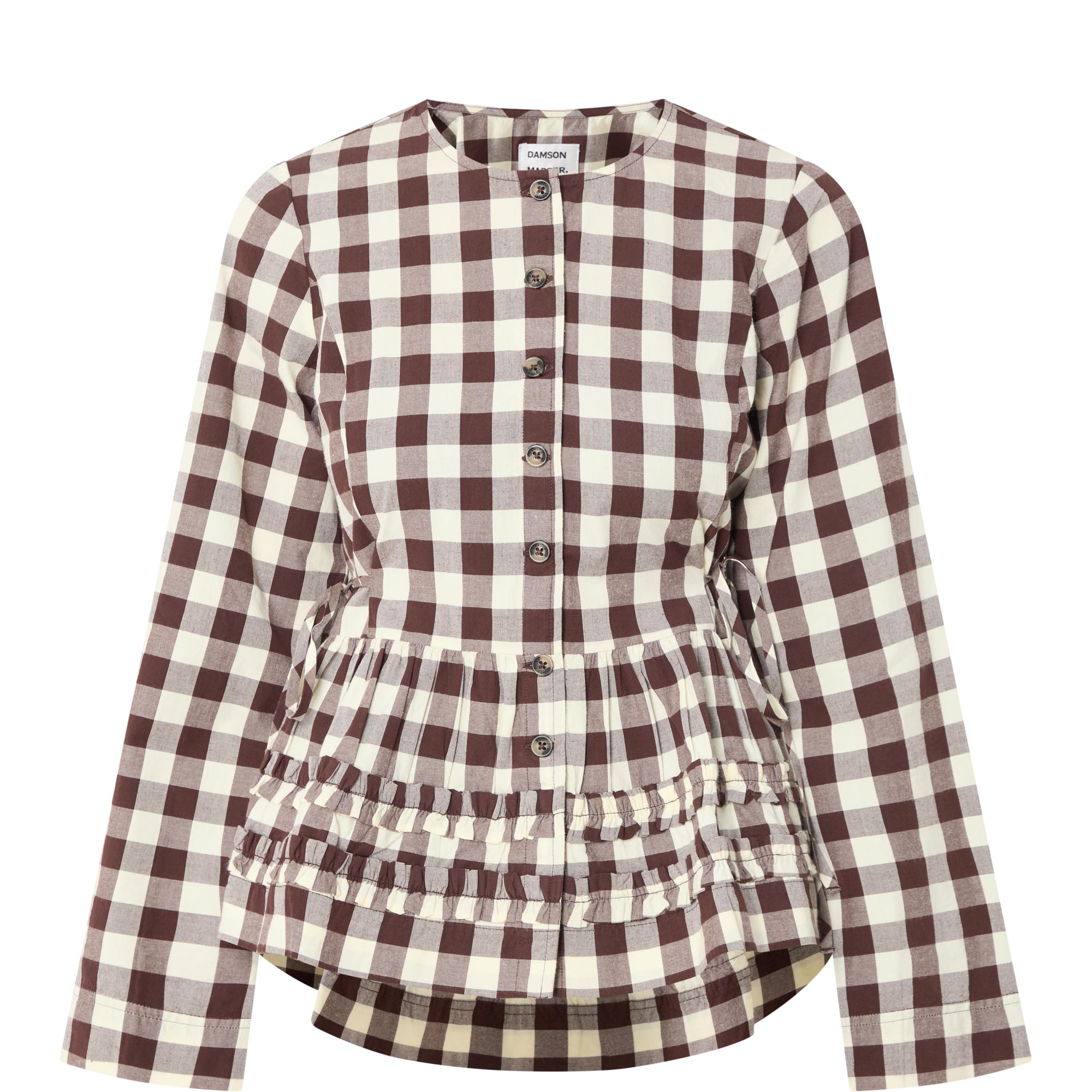 Madison Gingham Tie Blouse