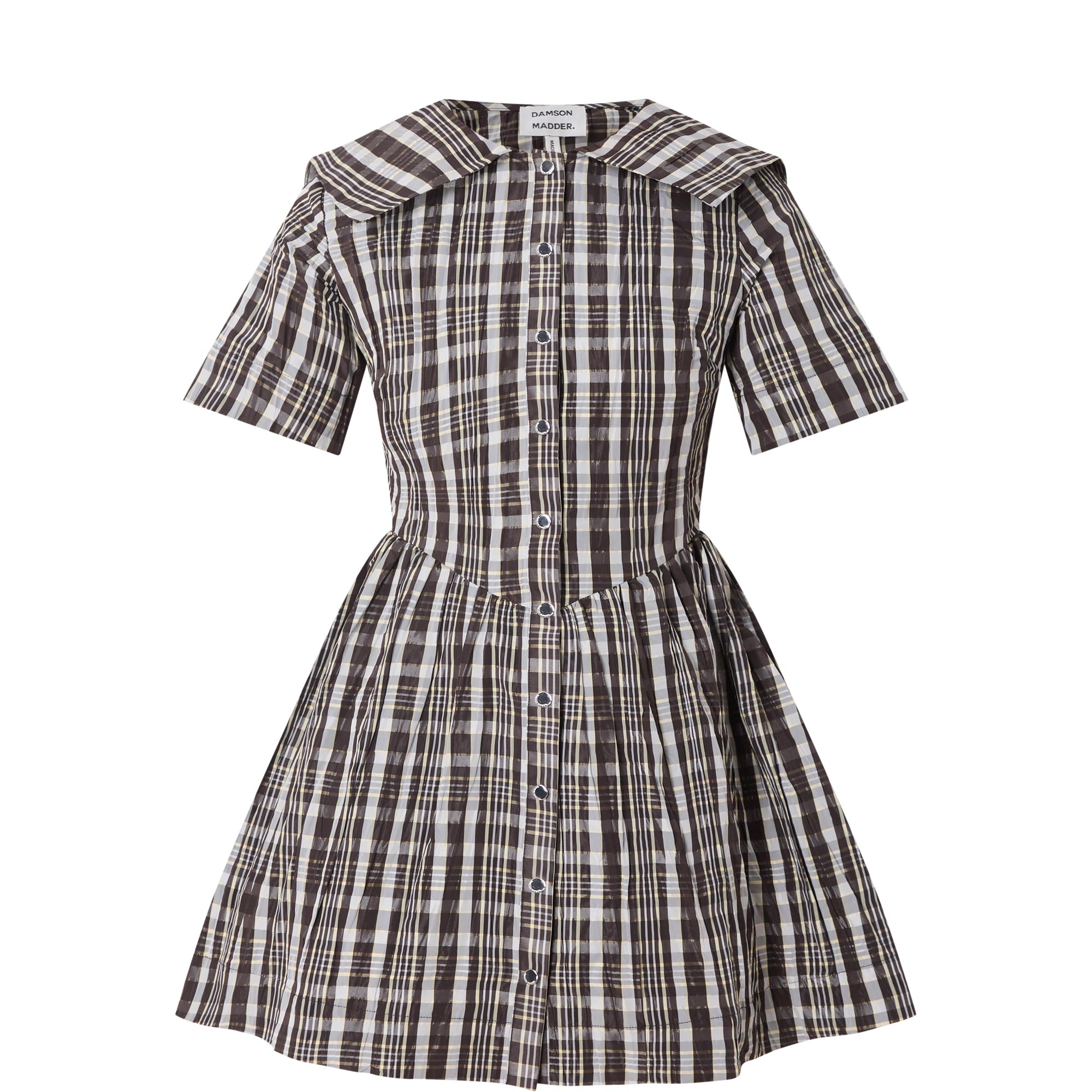 Miley Check Print Mini Shirt Dress