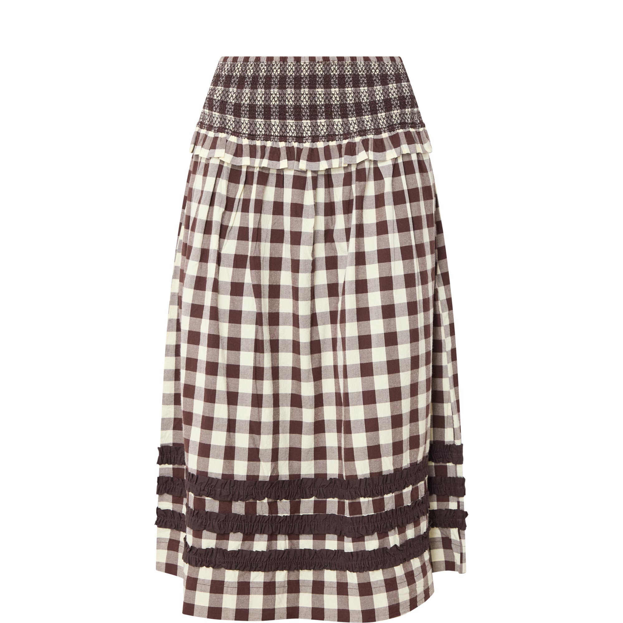 Ava Gingham Ruffle Skirt
