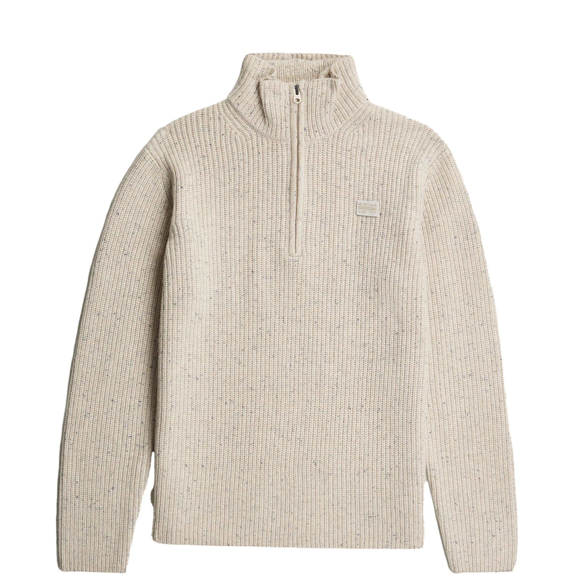 Double Collar Logo Zip Sweater