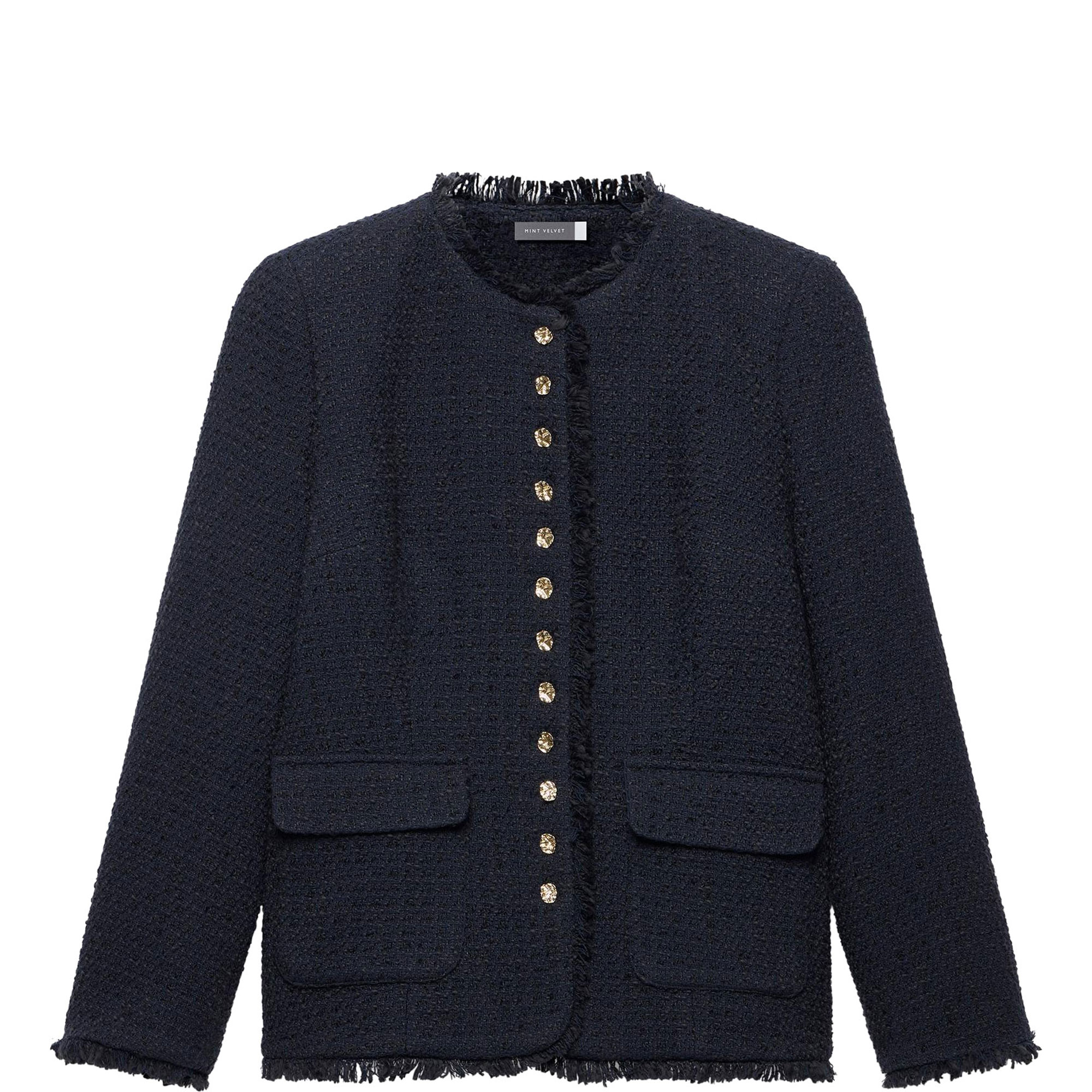 Boucle Single-Breasted Tweed Jacket