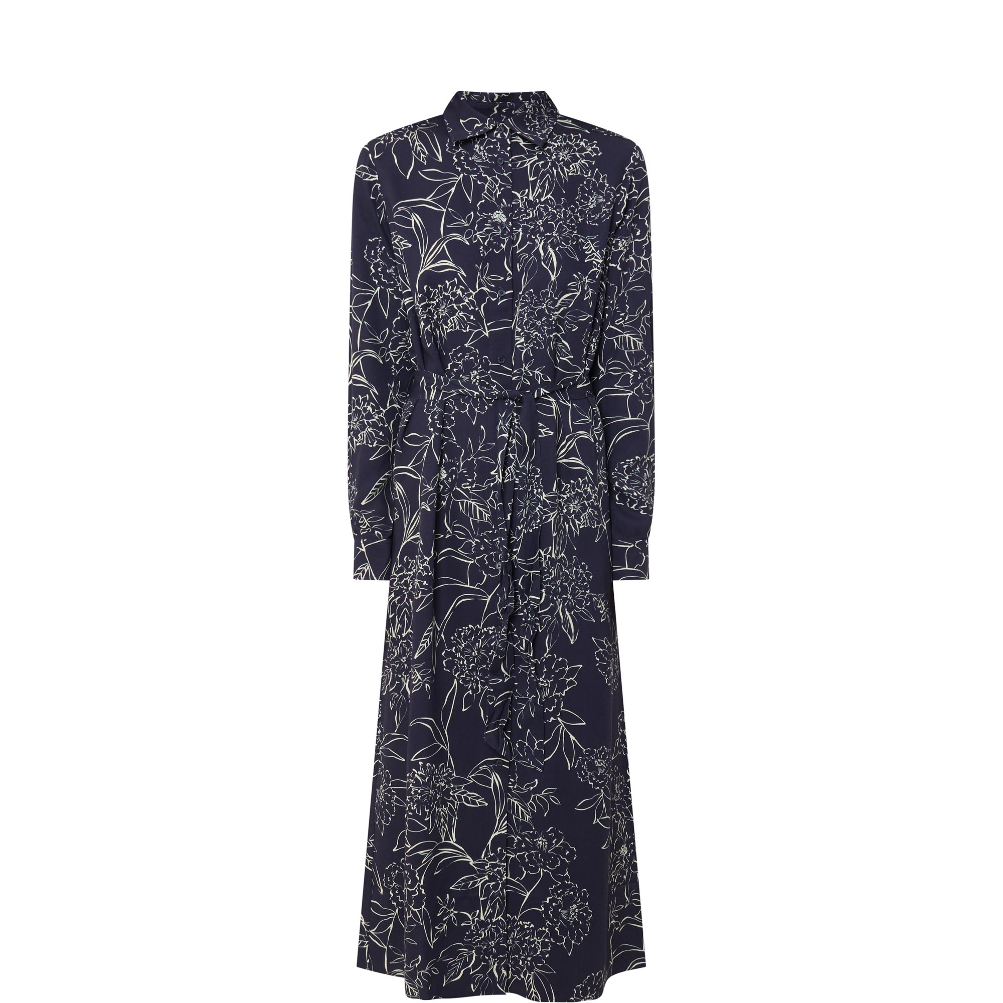 Floral Belted Shirt Dress