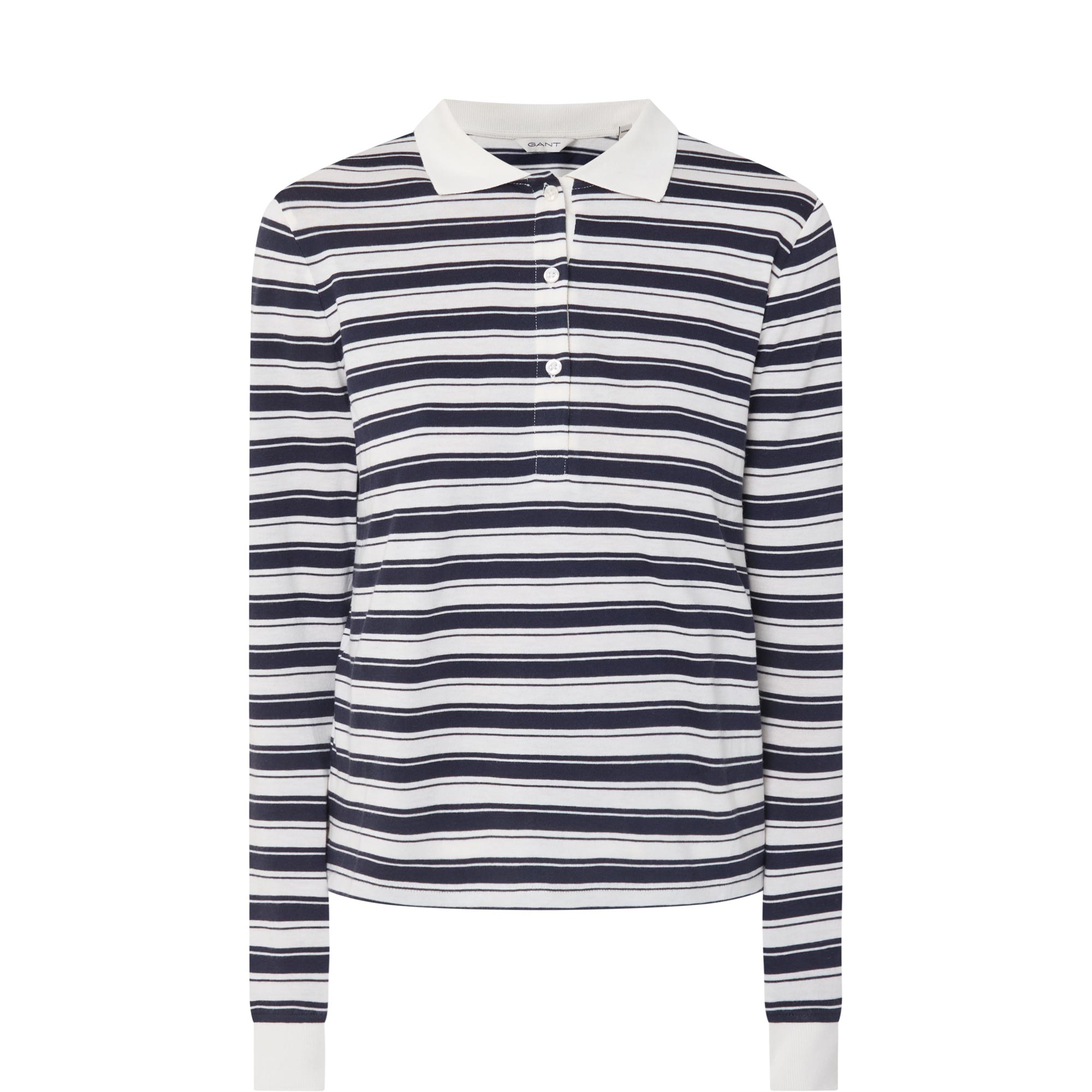 Striped Long-Sleeved Polo Shirt