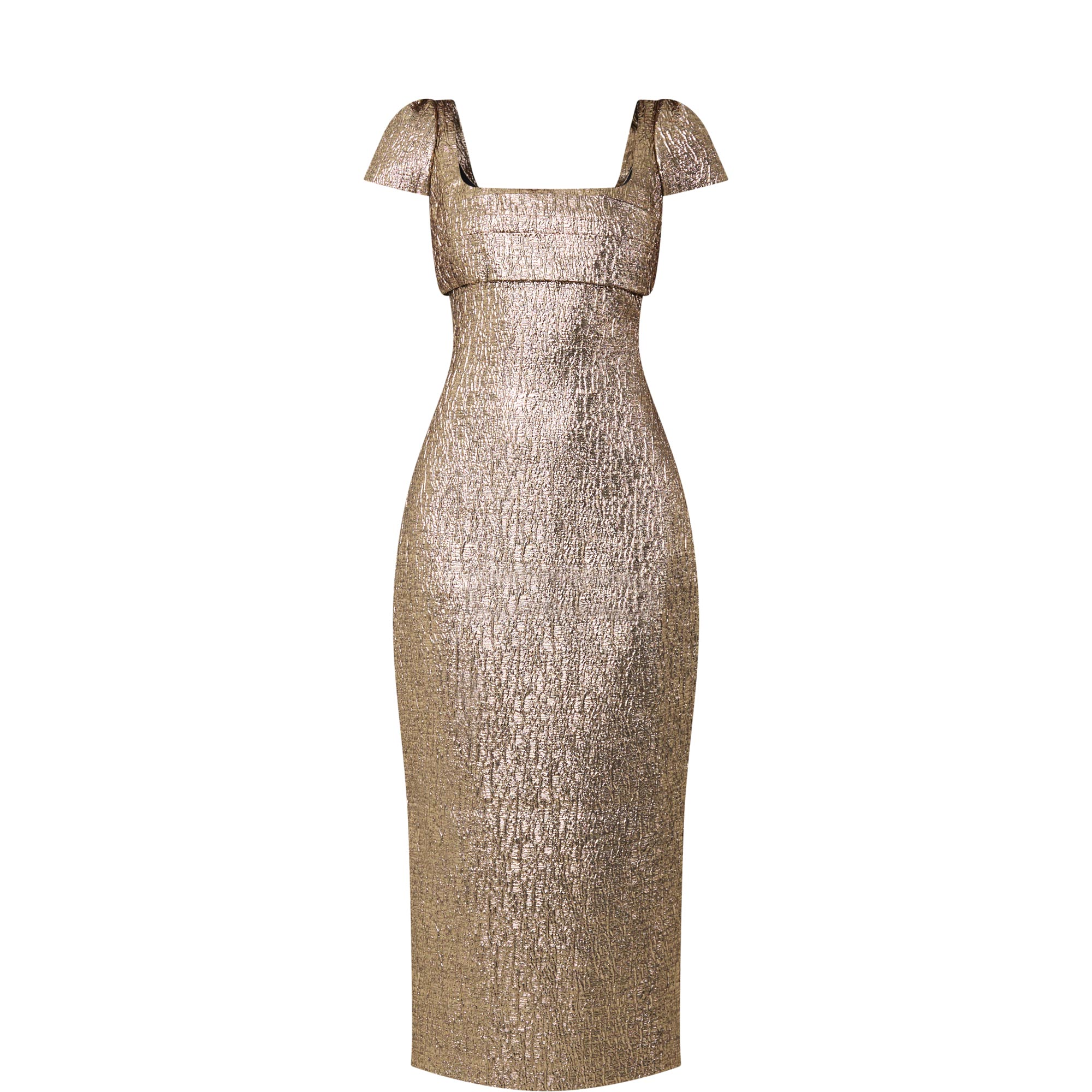 Pleated Jacquard Dress