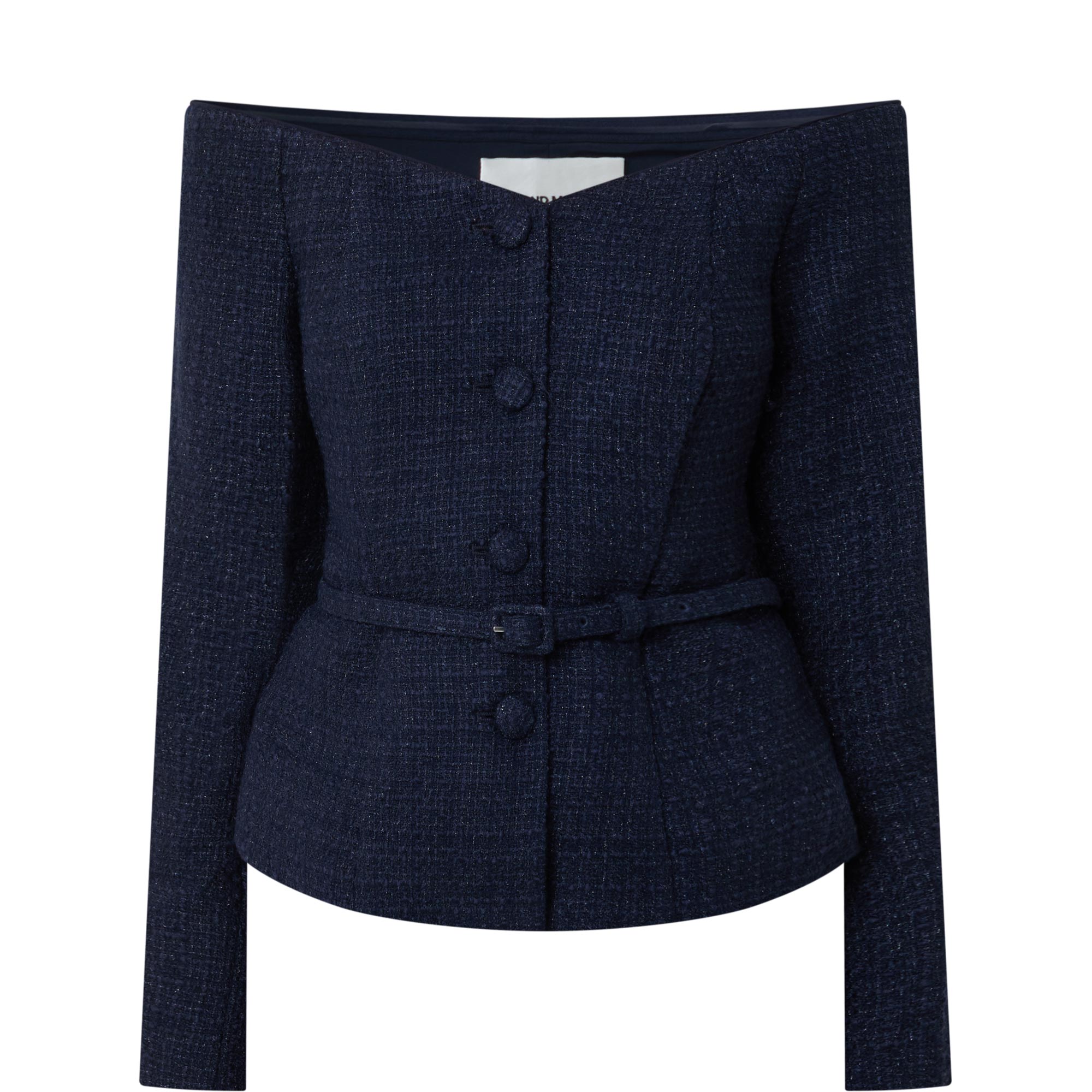 Belted Bouclé Blouse