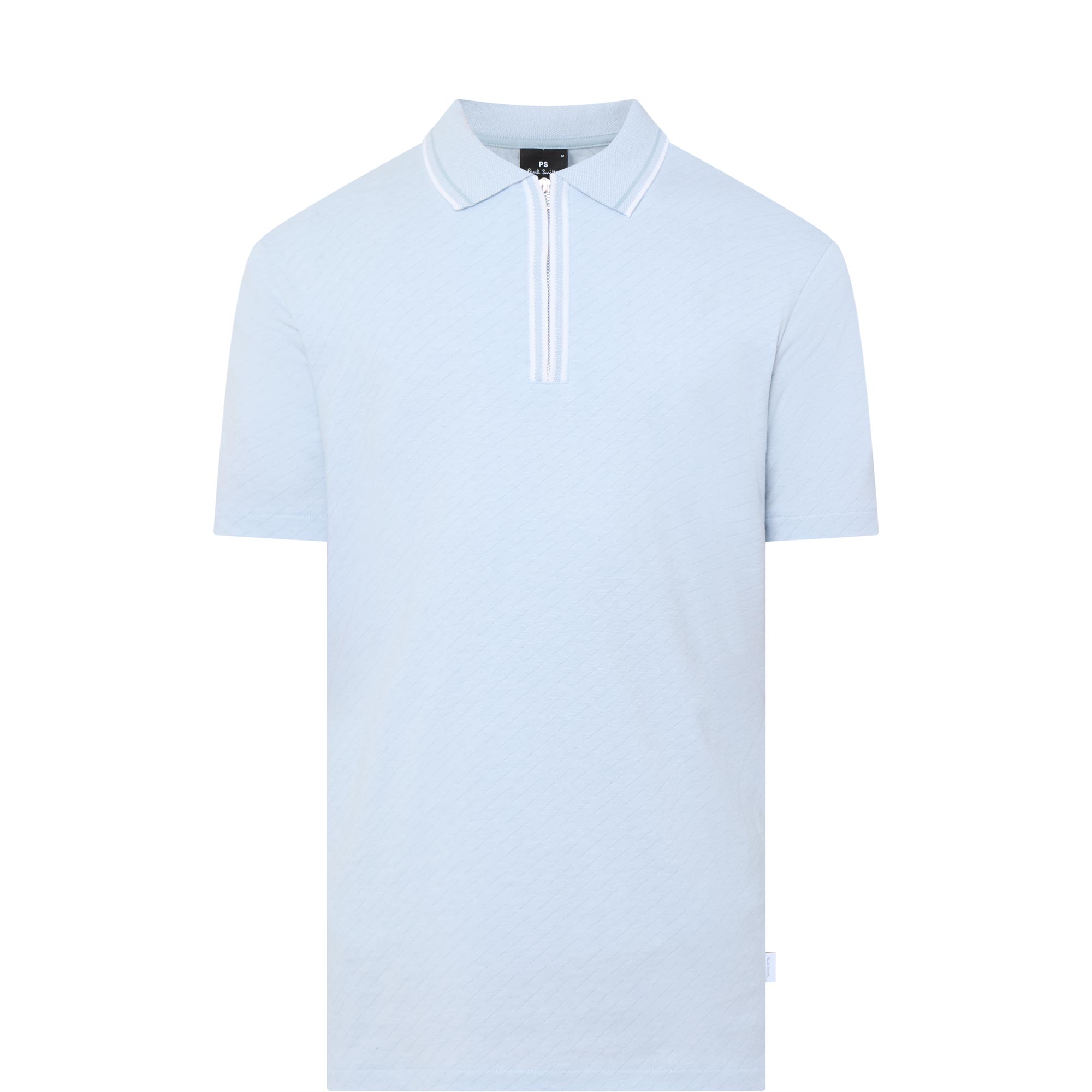 Contrast Trim Zip Polo Shirt